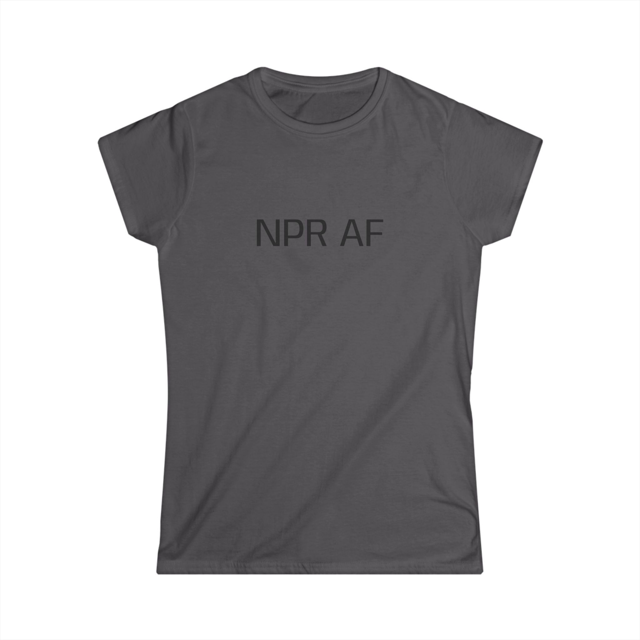 NPR AF Women's Softstyle Tee, Funny Tee for Radio Lovers, Casual Wear, Gift for Book Lovers, Perfect for Everyday or Events