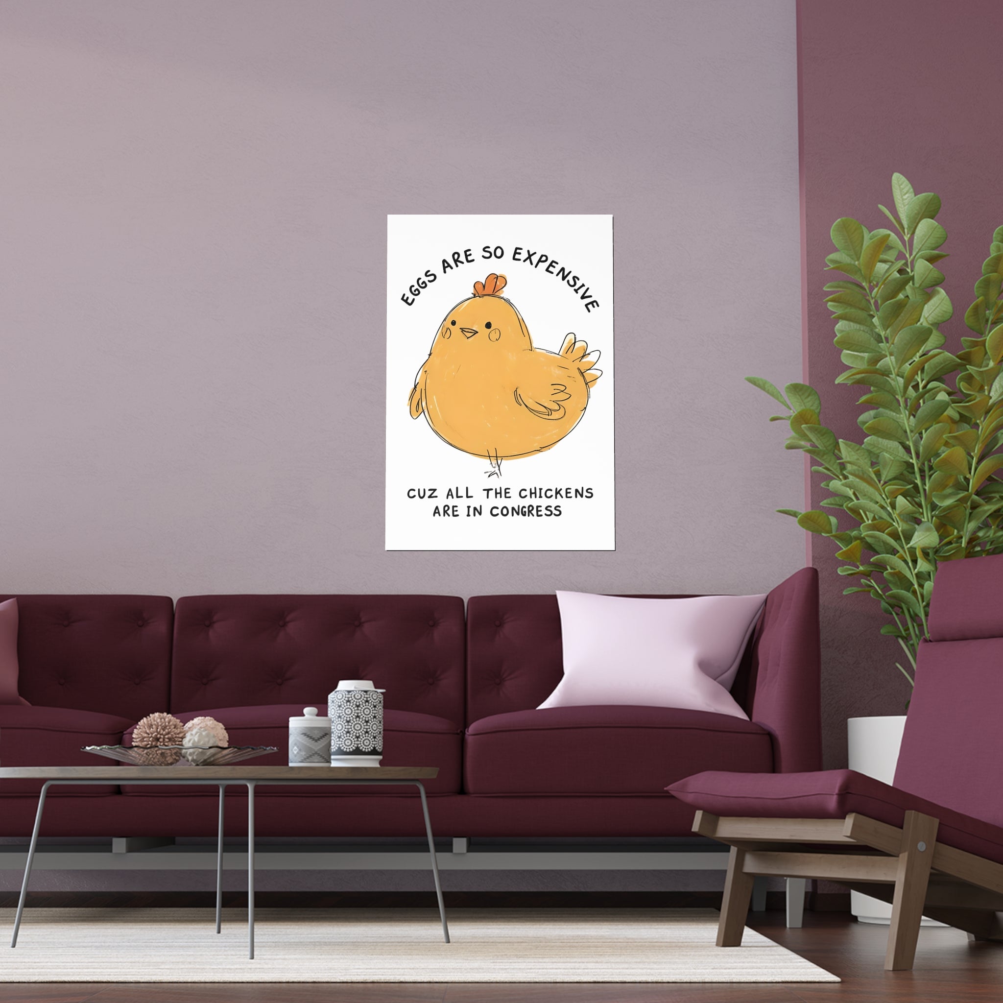 Eggs are Expensive Protest Sign Print, Wall Art, Home Decor, Funny Poster Gift, Indoor Outdoor Art Silk Poster, anti Trump