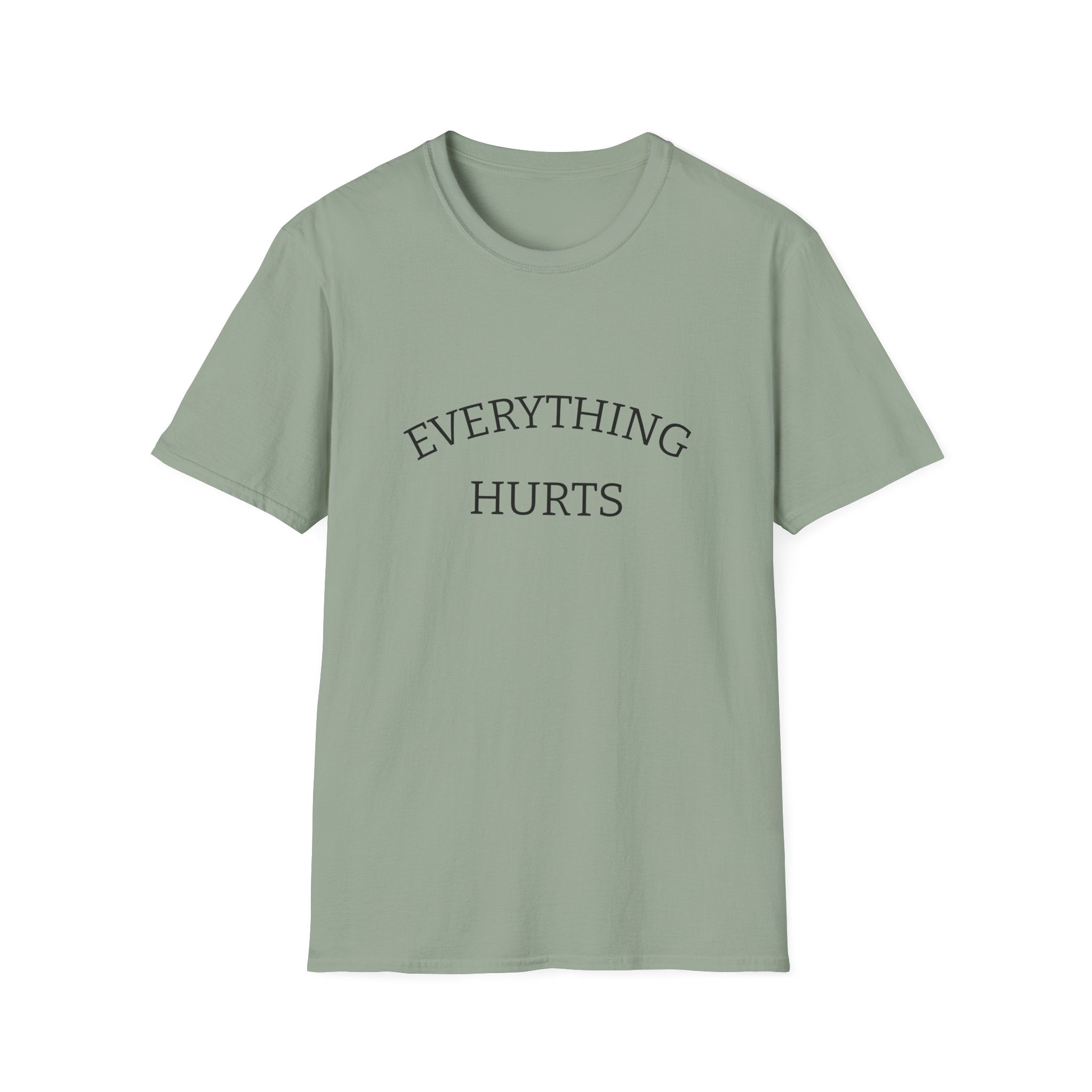Everything Hurts Funny Workout Fitness gym Unisex Softstyle T-Shirt, Retirement Gift, Getting Old, Fitness Gift aches and pains