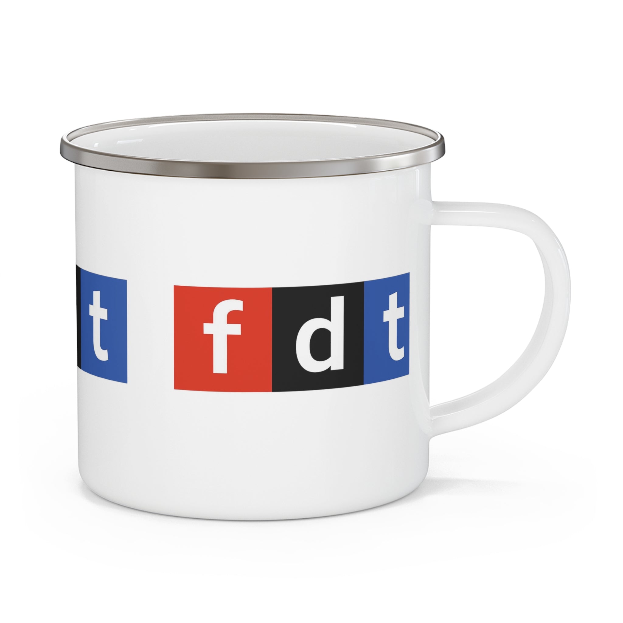 FDT Enamel Mug, Anti Trump Protest Activist, Political Resistance Camping Cup, Liberal Democrat Gift, Resistance Movement Gear, Protester Gift,