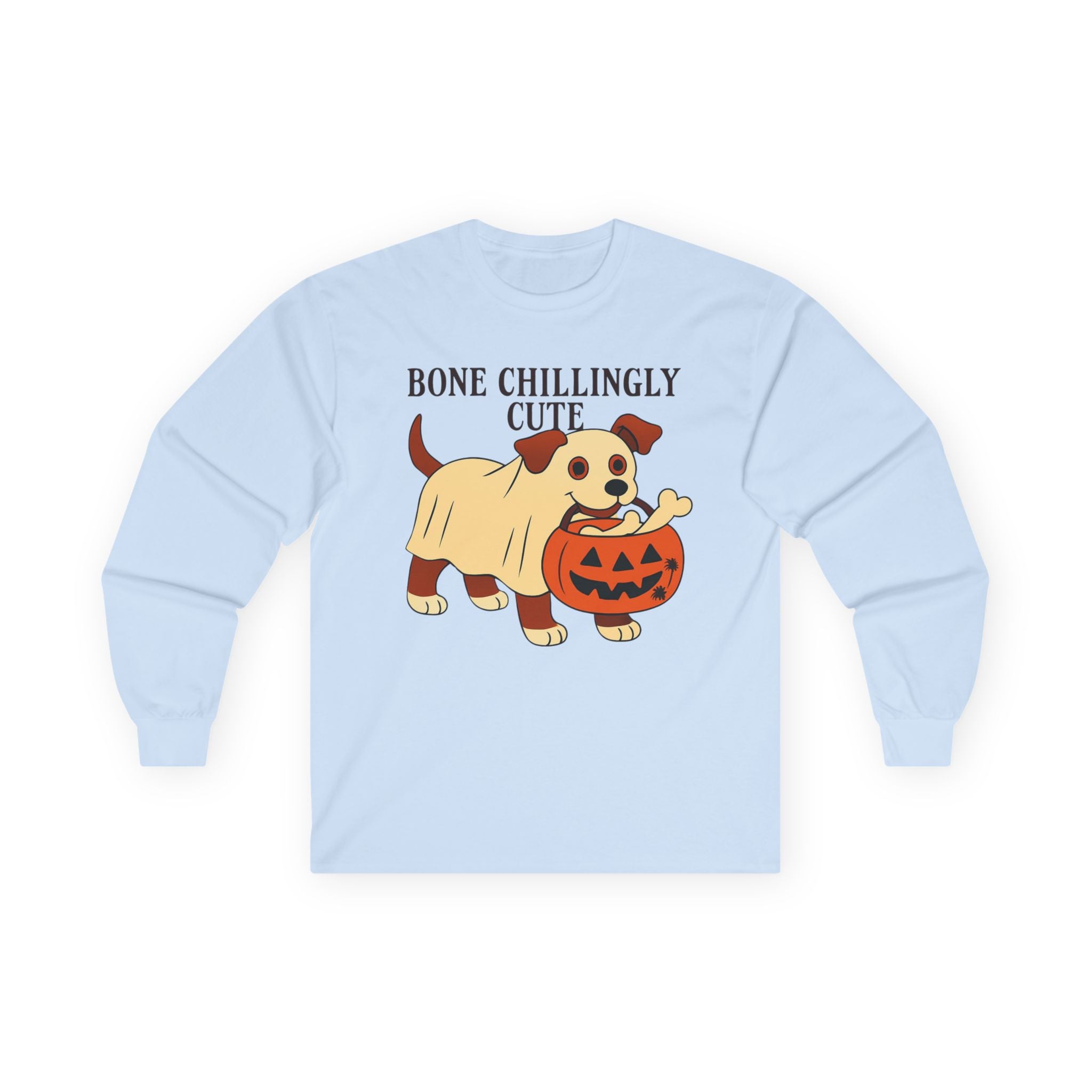 Halloween Dog Costume Tee, Spooky Dog Lover Shirt, Trick-or-Treating Long Sleeve Top, Bone Chilling Cute Unisex Shirt, Halloween Tee, Dog