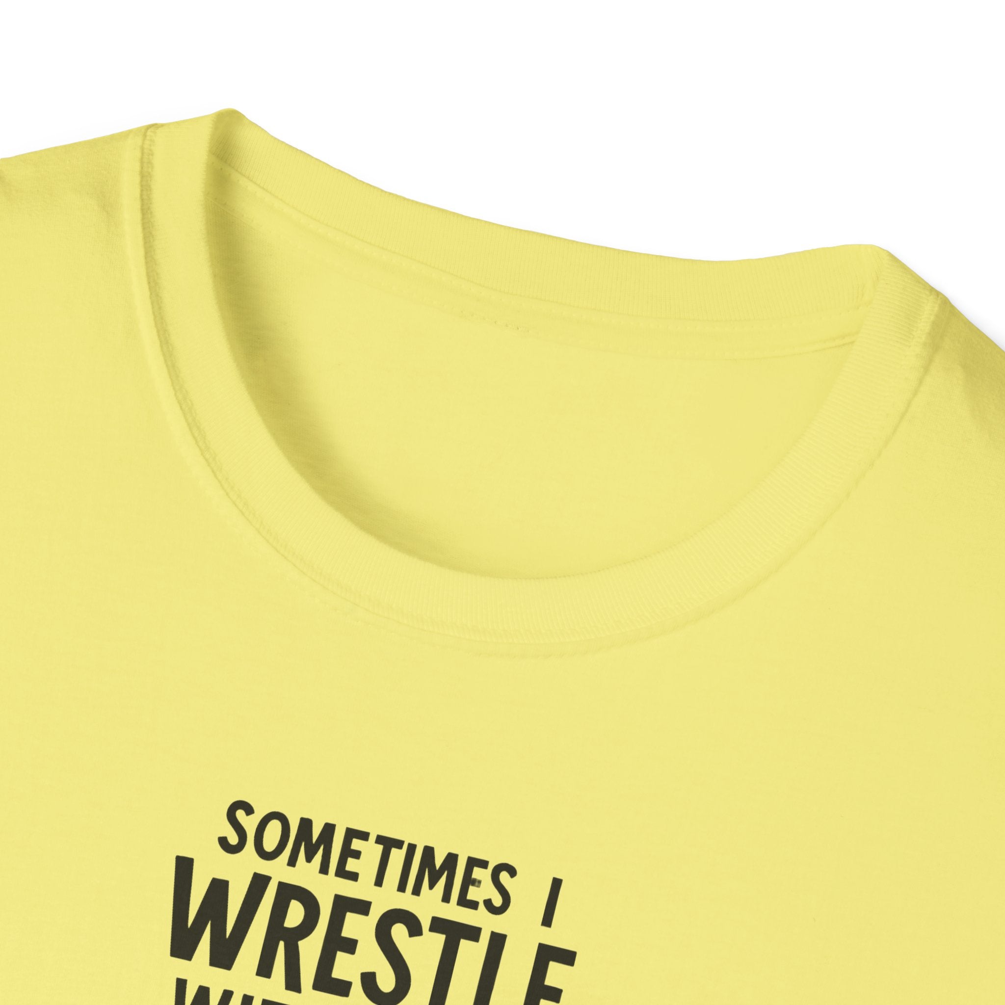 Demon Snuggle Unisex Softstyle T-Shirt, Wrestling Funny Tee, Mental Health Shirt, Graphic Tee, Gift for Him Her