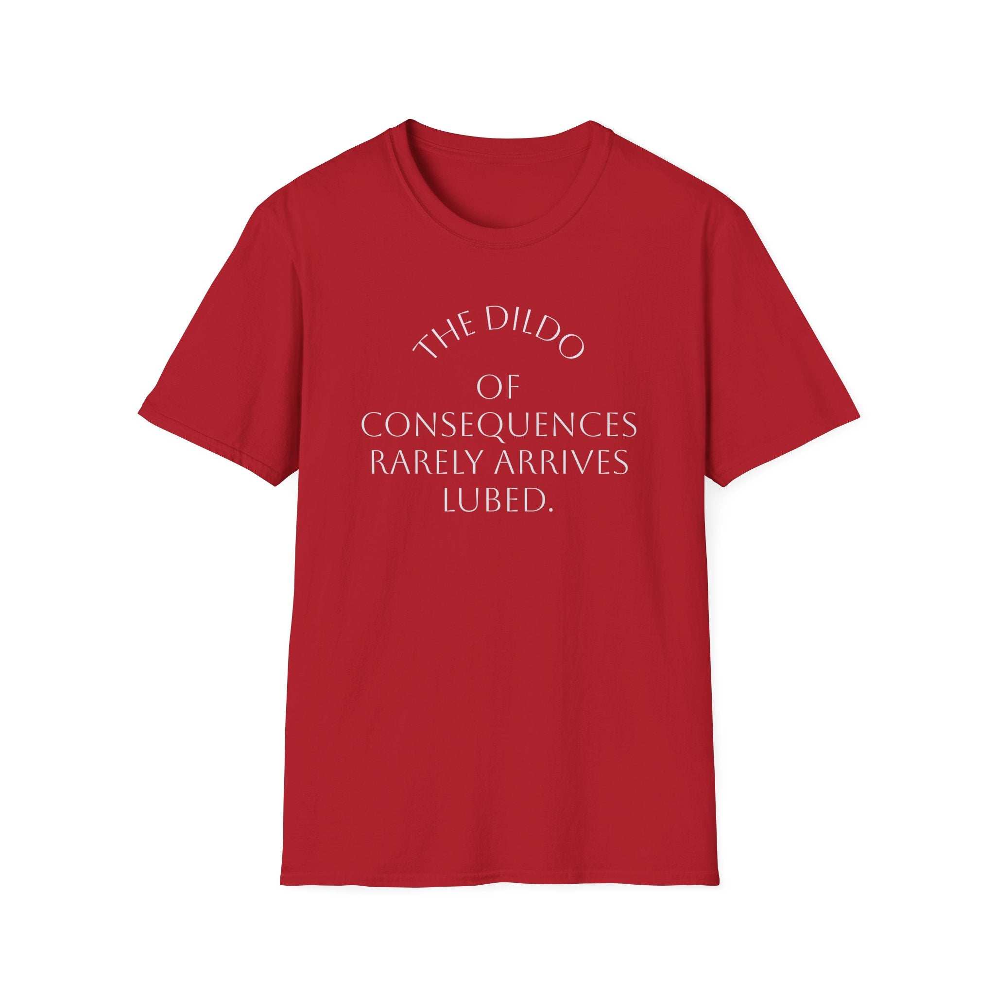 Bad Karma Unisex Softstyle T-Shirt, Humorous Dildo of Consequences Tee, Sarcastic Graphic Shirt, Novelty Gift Apparel, Unisex Tshirt