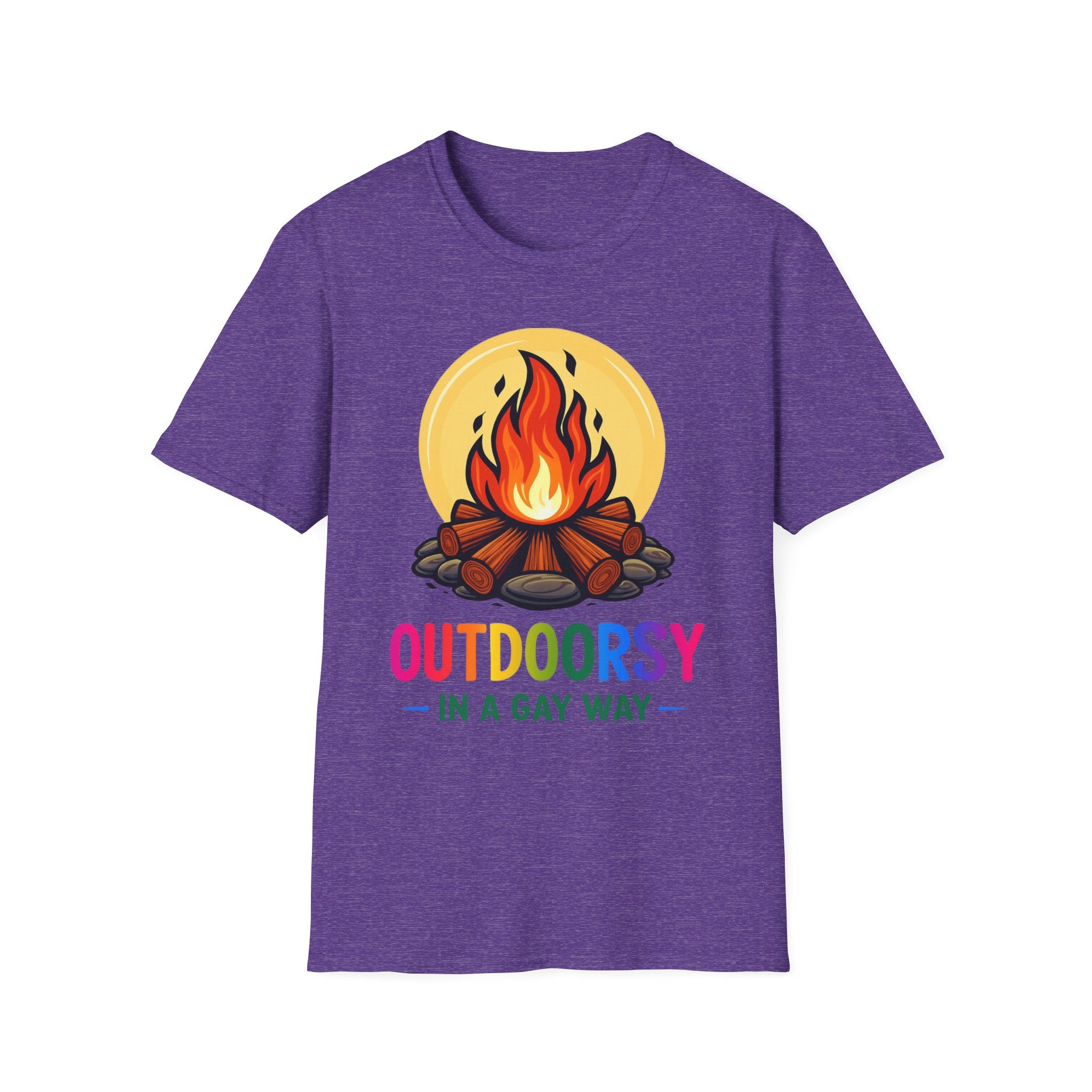 Outdoorsy Pride Unisex T-Shirt, Camping Tee, LGBTQ+ Apparel, Summer Festival Shirt, Queer Outdoor Adventure Top, Gift for Campers
