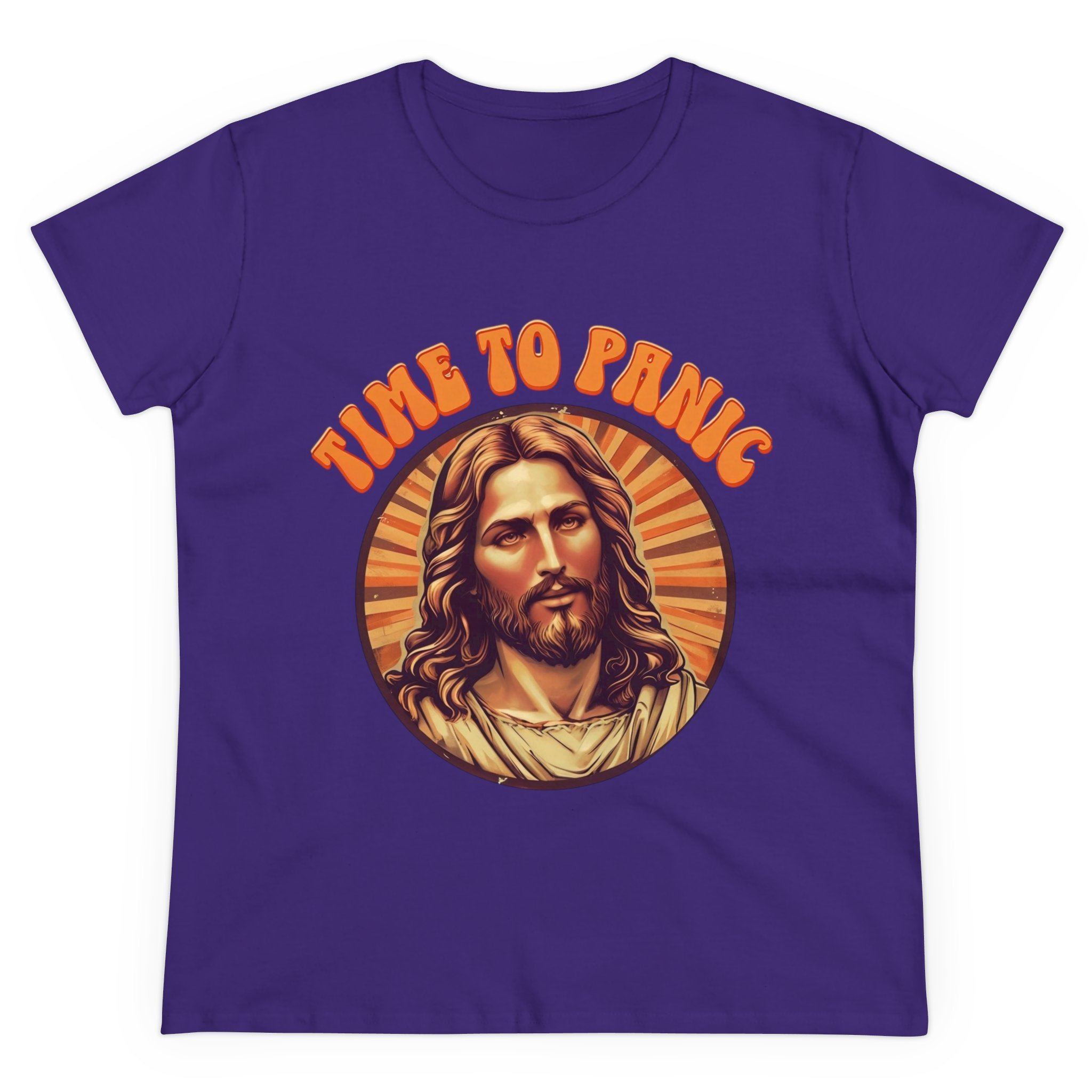 Graphic Tee, Funny Jesus Shirt, Panic Quote Women's T-Shirt, Religious Humor Top, Christian Apparel, Novelty Gift for Her, Midweight Cotton