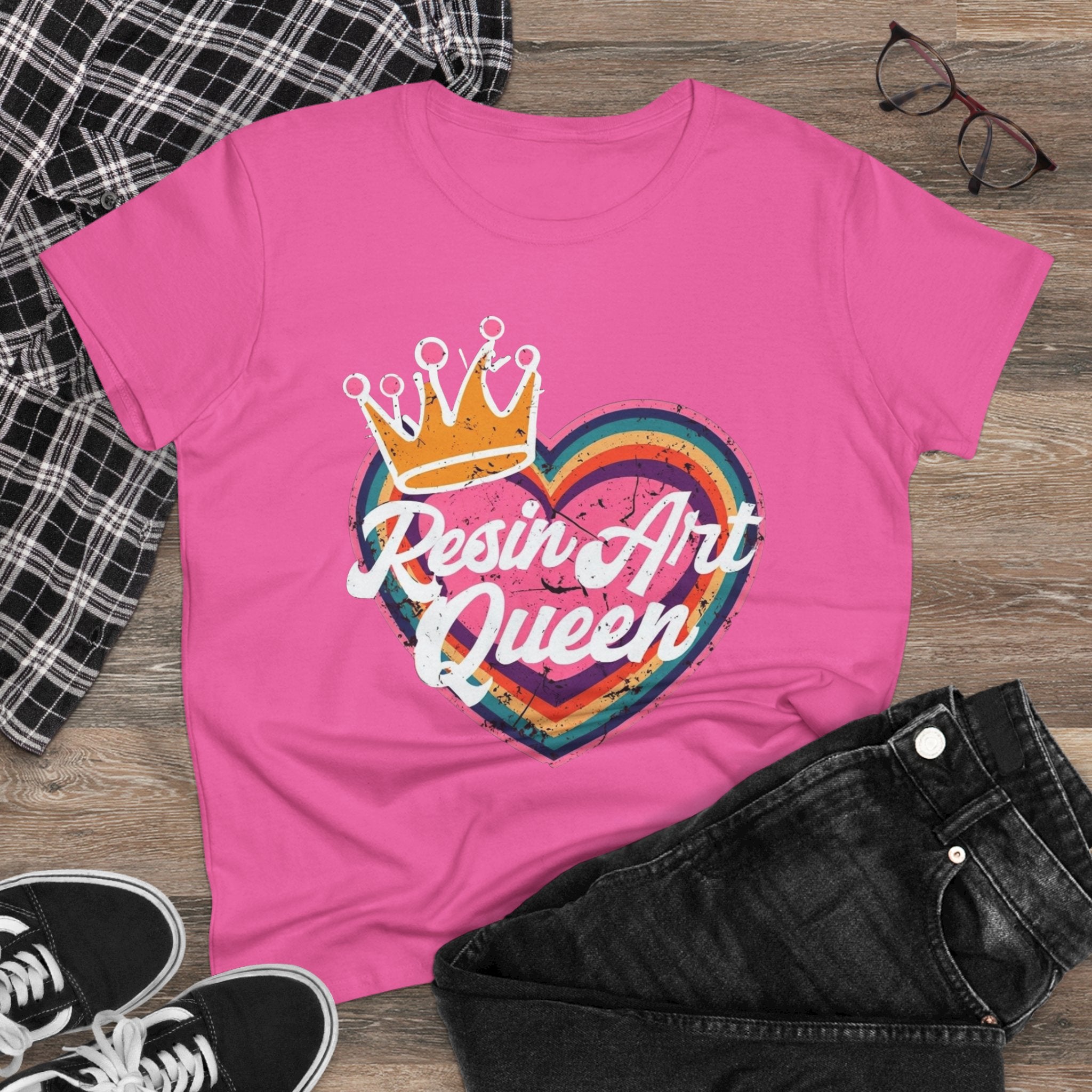Resin Art Queen Tee - Fun, Colorful Cotton Shirt for Art Lovers, Gifts, Festivals, Home Parties, Creative Outfits