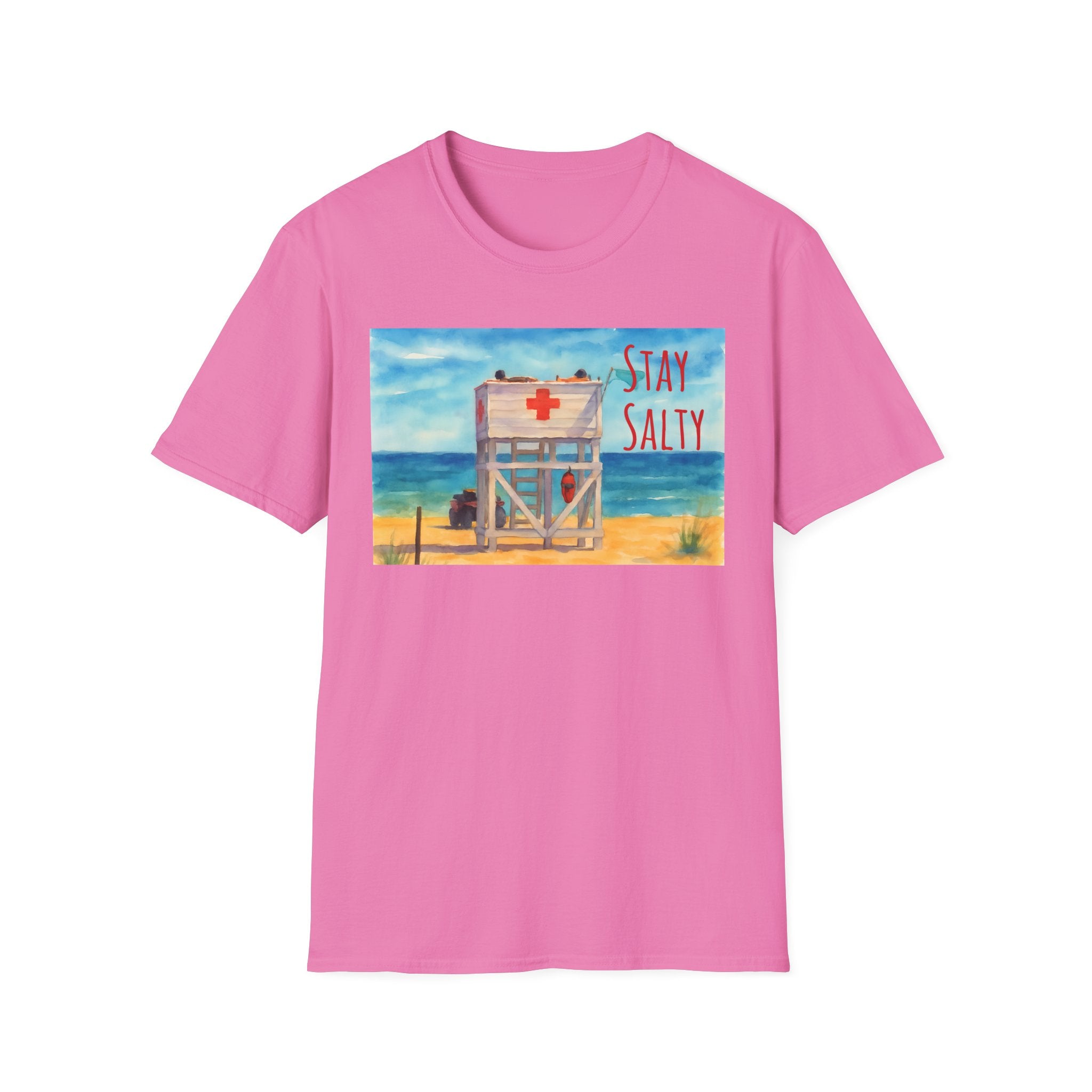 Stay Salty Ocean Vibes Unisex T-Shirt, Stay Salty Lifeguard Stand Beach Sunshine , Gift for Beach Lovers, Summer Tee, Coastal Theme Top,