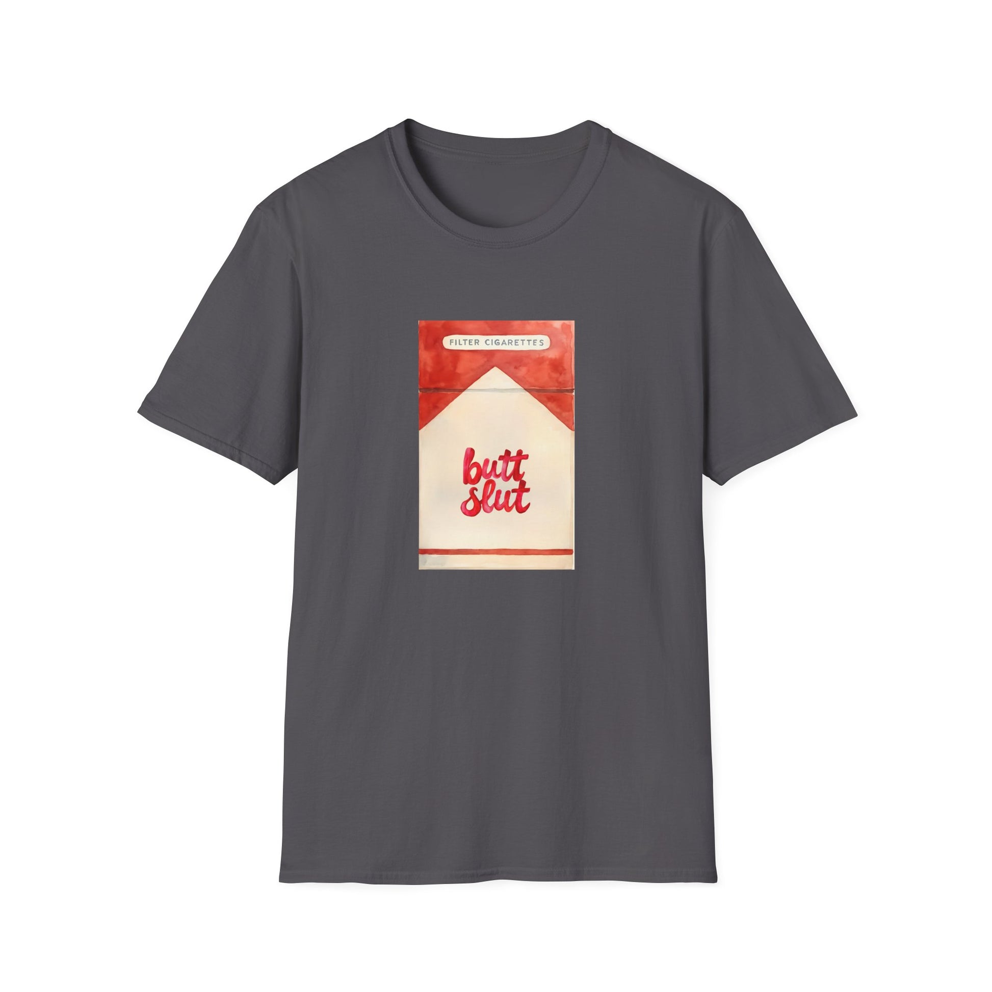 Offensive but funny Butt Slut Smoking Cigarettes Unisex Softstyle T-Shirt, Funny Tee, Inappropriate Shirt, Adult Humor Top, Graphic Tee