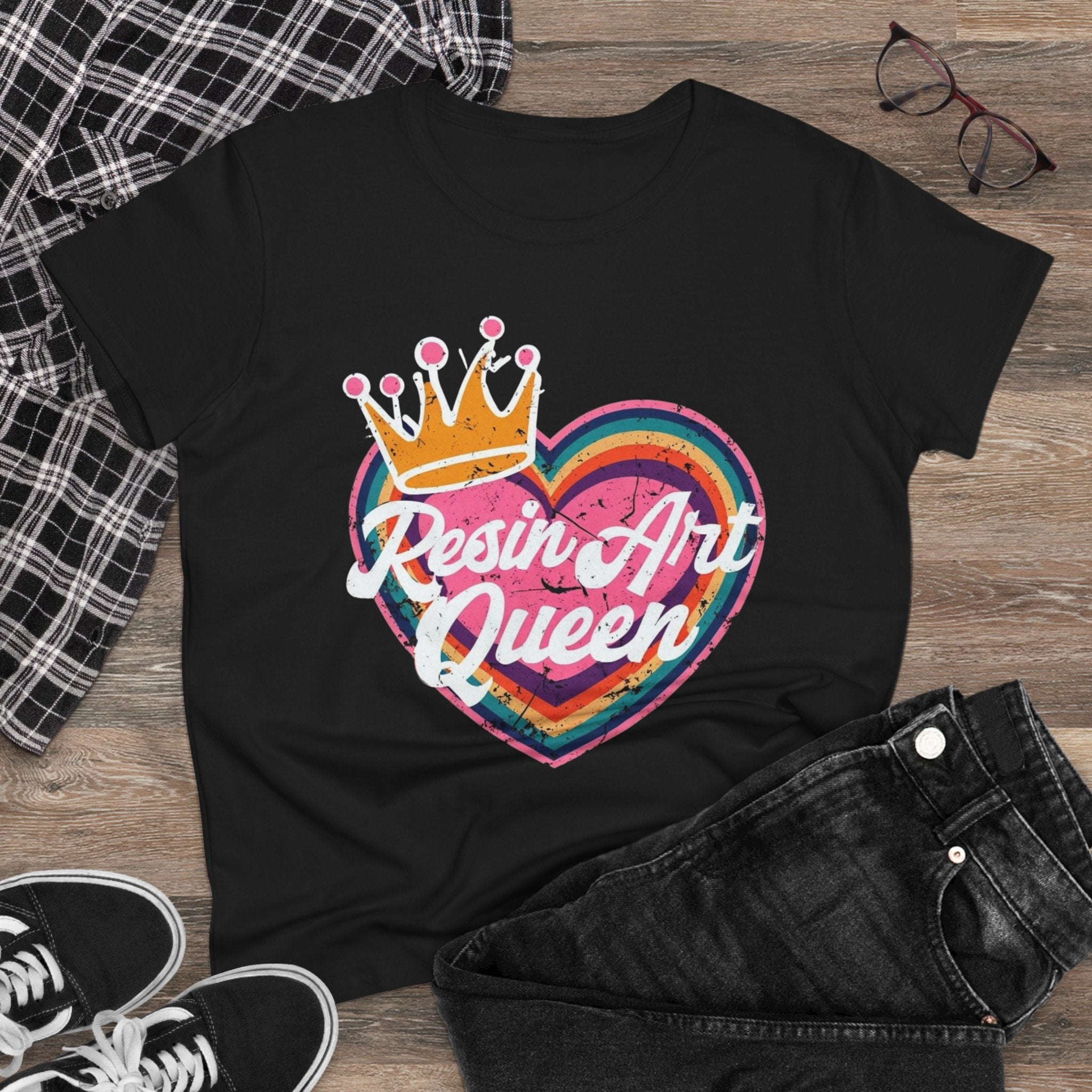 Resin Art Queen Tee - Fun, Colorful Cotton Shirt for Art Lovers, Gifts, Festivals, Home Parties, Creative Outfits