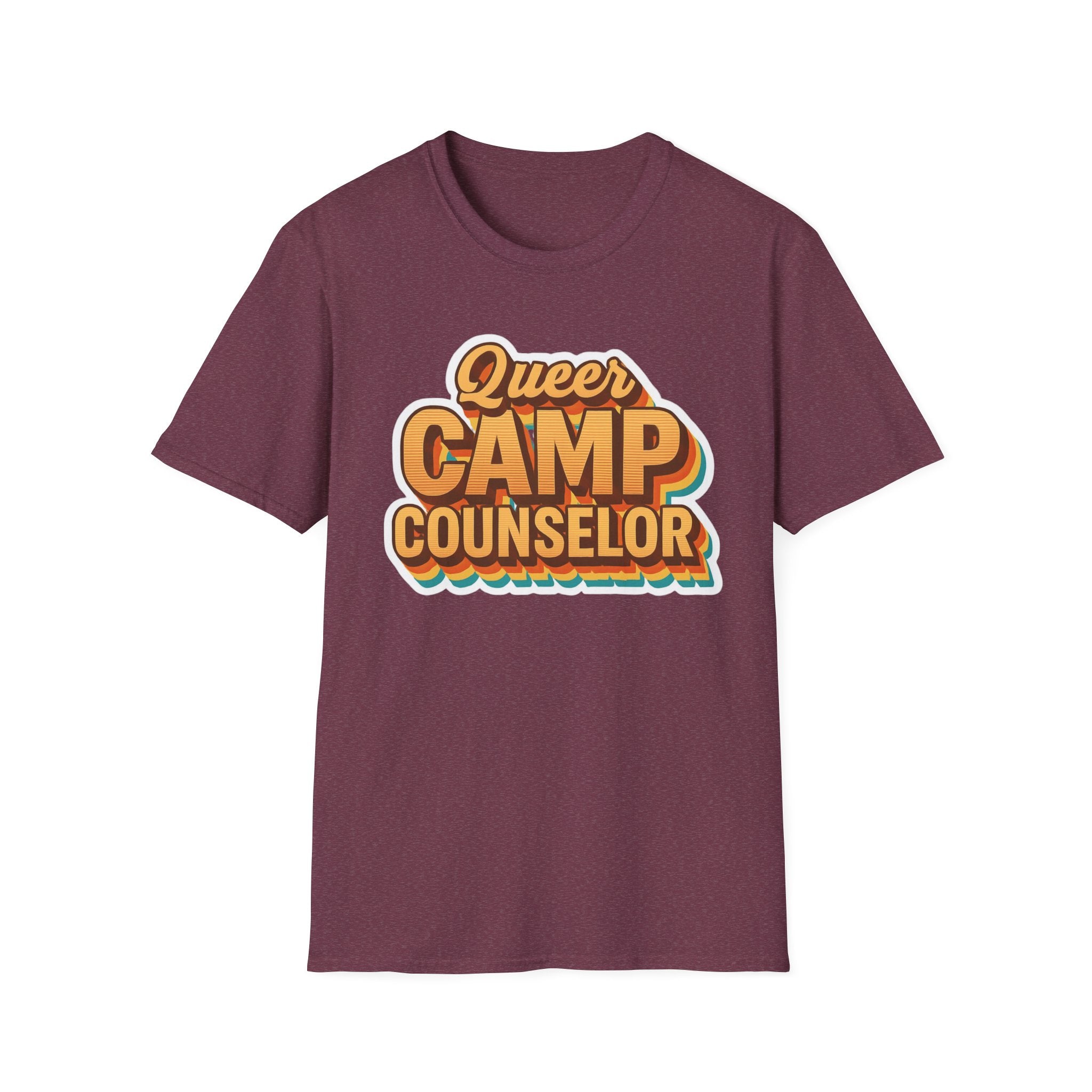 Queer Camp Counselor T-Shirt, LGBTQ Pride Tee, Rainbow Graphic Shirt, Summer Camp Theme Top, Gender Neutral Clothing Ptown carnival