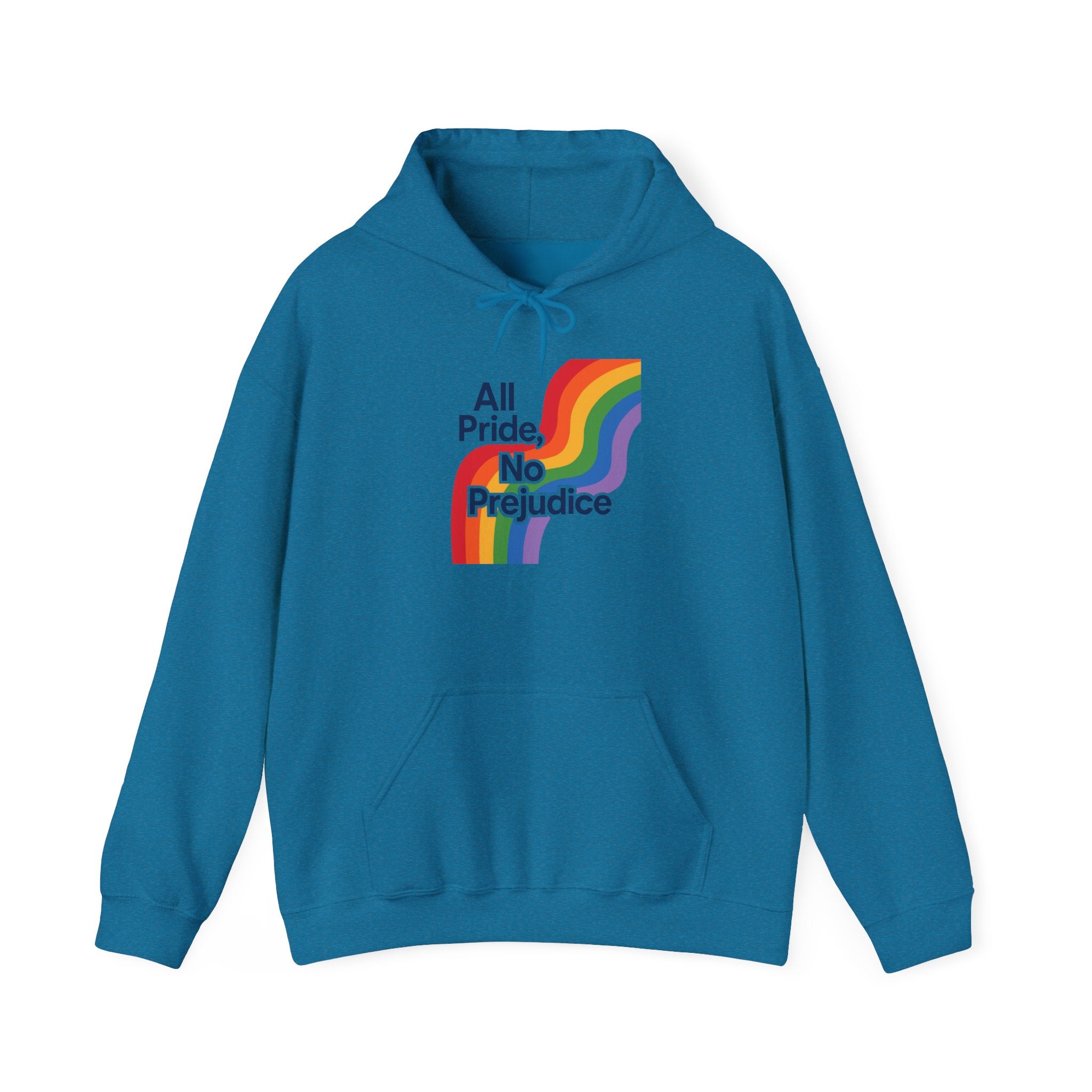 Pride Celebration Hoodie, Unisex Rainbow Sweatshirt, LGBTQ+ Hoodie, All Pride No Prejudice Sweatshirt, Comfortable Pride Wear anti trump