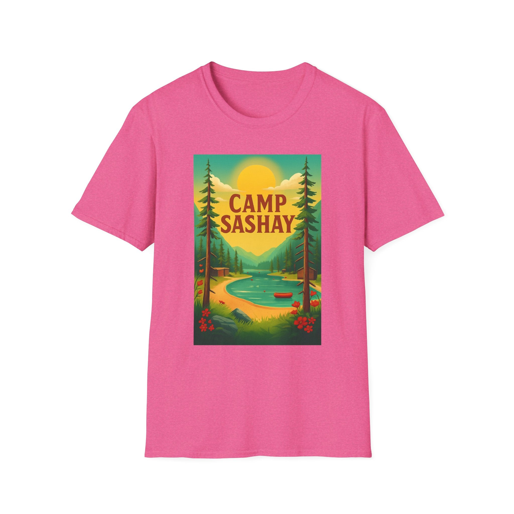 Camp Sashay carnival Unisex Softstyle T-Shirt, Vintage Camping Tee, Outdoor Adventure Shirt, Summer Vibes T-Shirt, Gift for Nature Lovers