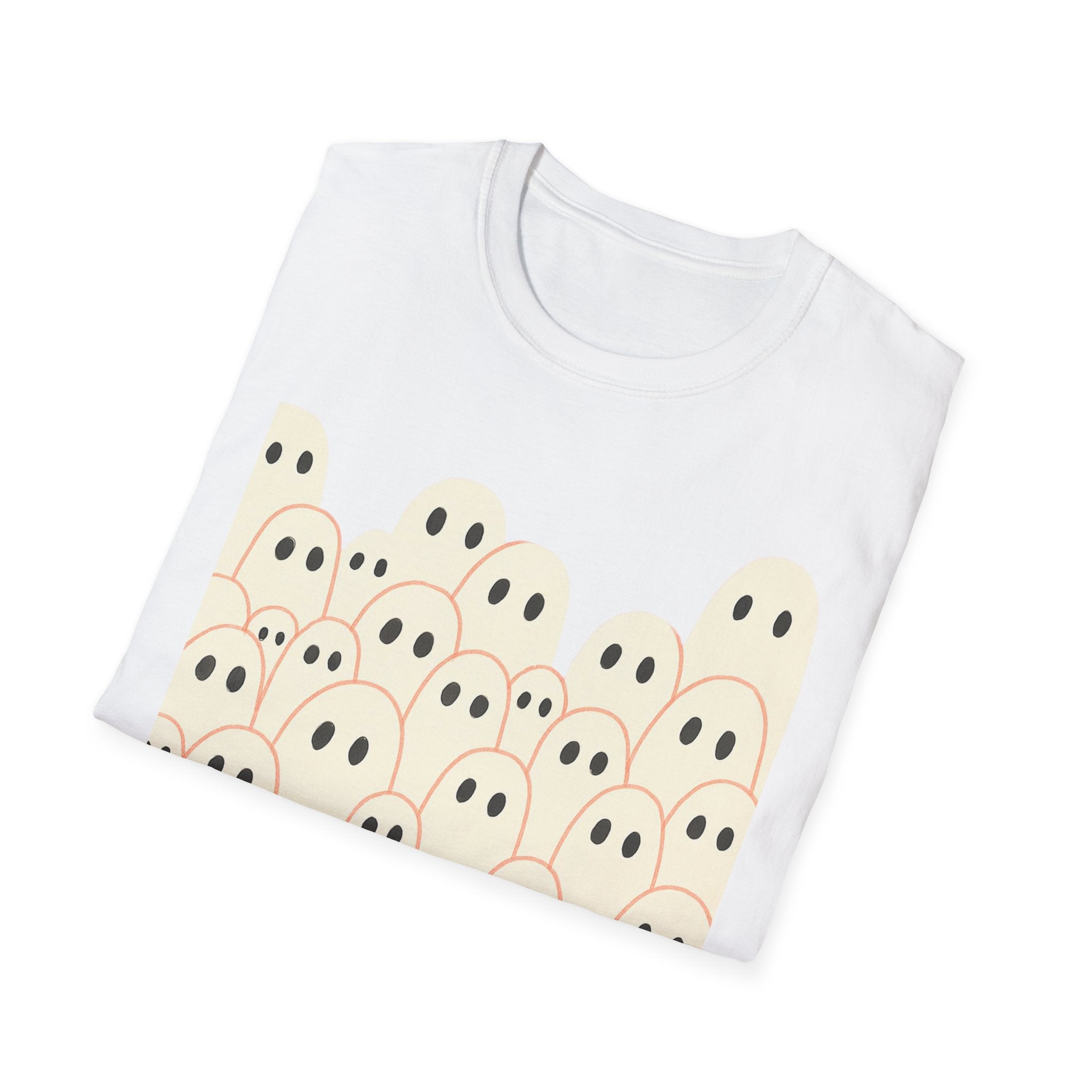 Ghost Spooky Cute Goth Halloween Unisex Softstyle T-Shirt, Halloween Shirt, Ghost Lover Gift, Halloween Costume, Halloween Party Tee, Gothic