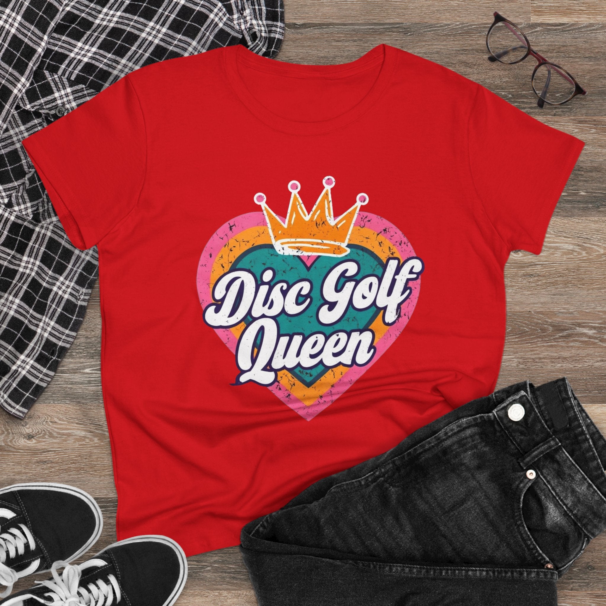 Disc Golf Queen Women's Tee, Fun Disc Golf T-Shirt, Sporty Graphic Tee, Gift for Disc Golf Lovers, Casual Outfit, Summer Wardrobe