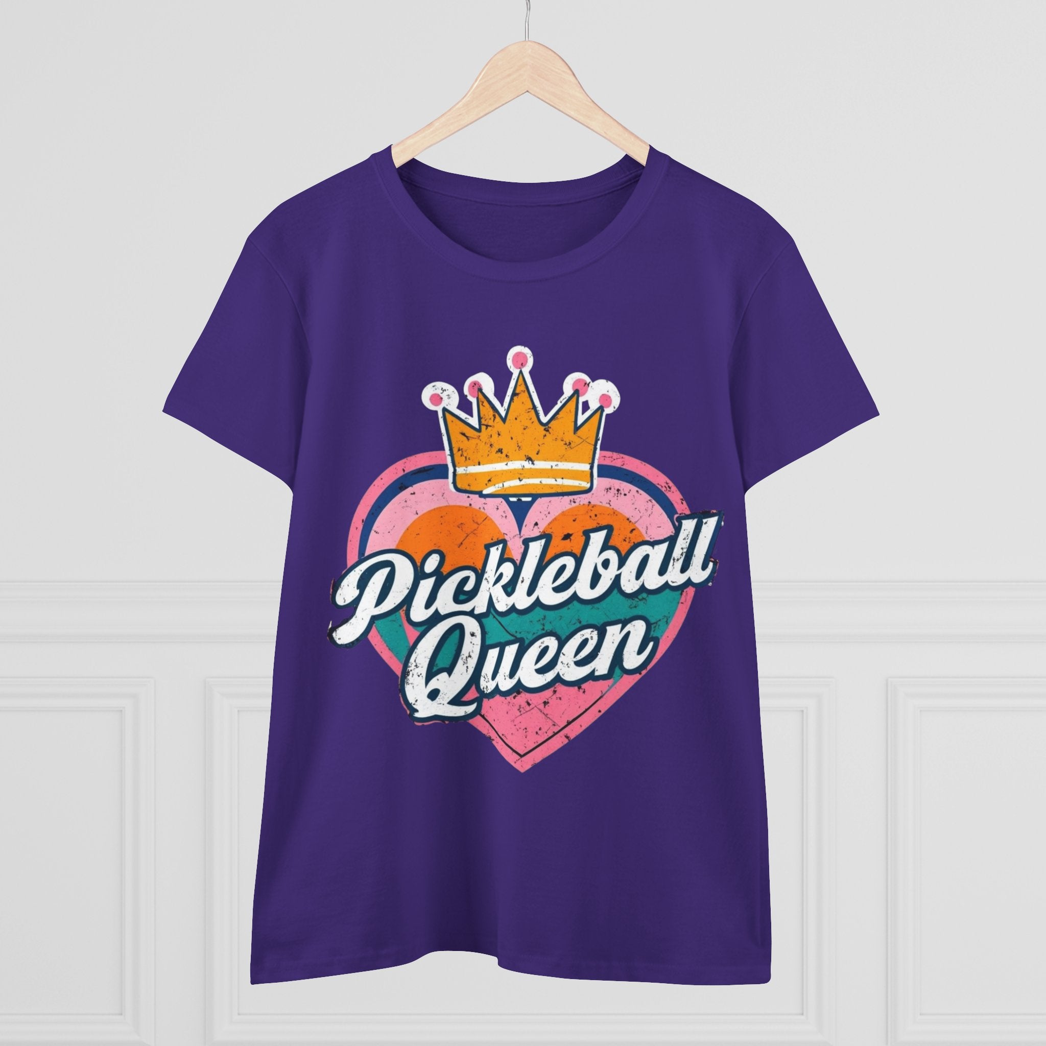 Pickleball Queen Cotton Tee - Perfect for Sports Lovers, Gifts for Her, Summer Fun, Activewear, Casual Style crown paddle queen