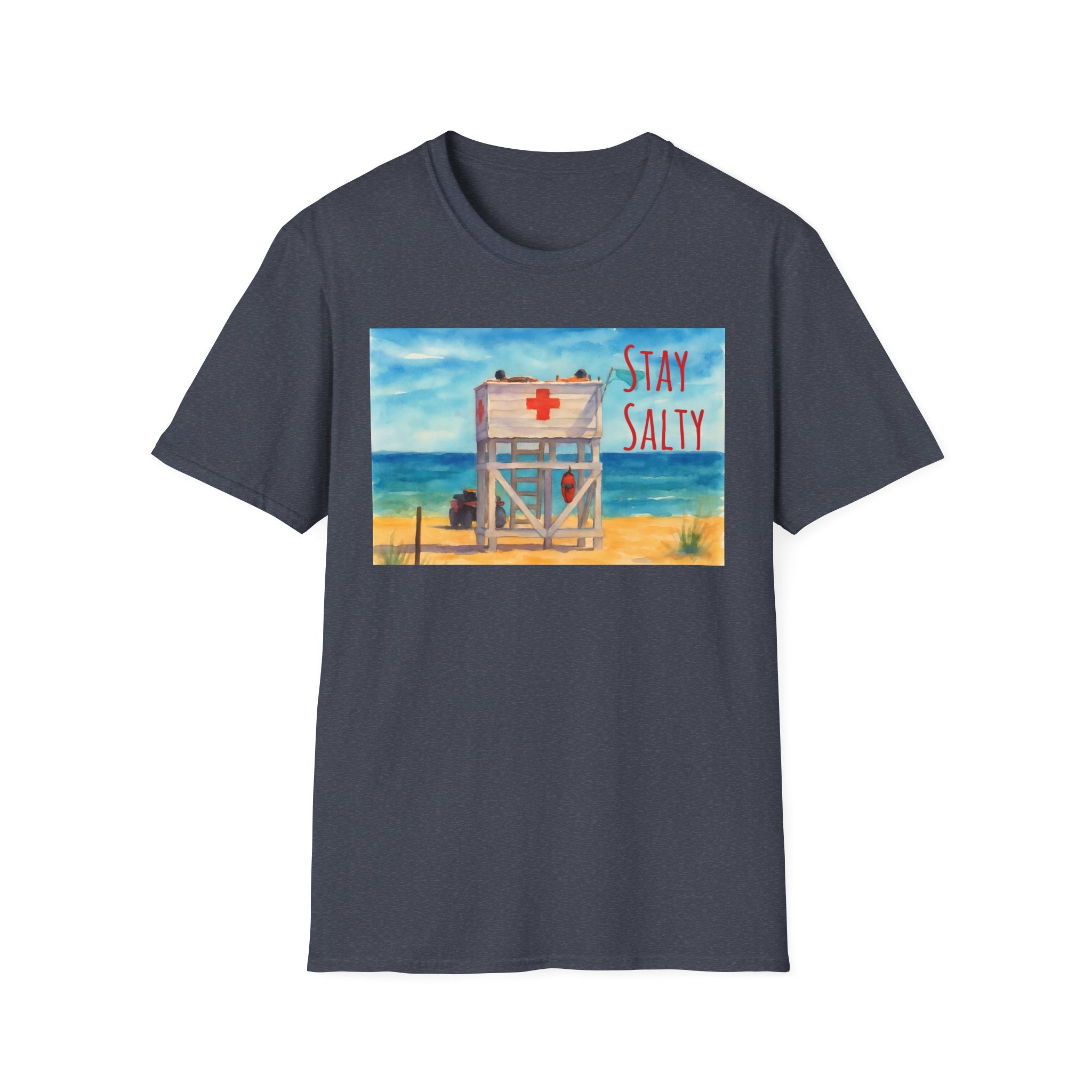 Stay Salty Ocean Vibes Unisex T-Shirt, Stay Salty Lifeguard Stand Beach Sunshine , Gift for Beach Lovers, Summer Tee, Coastal Theme Top,