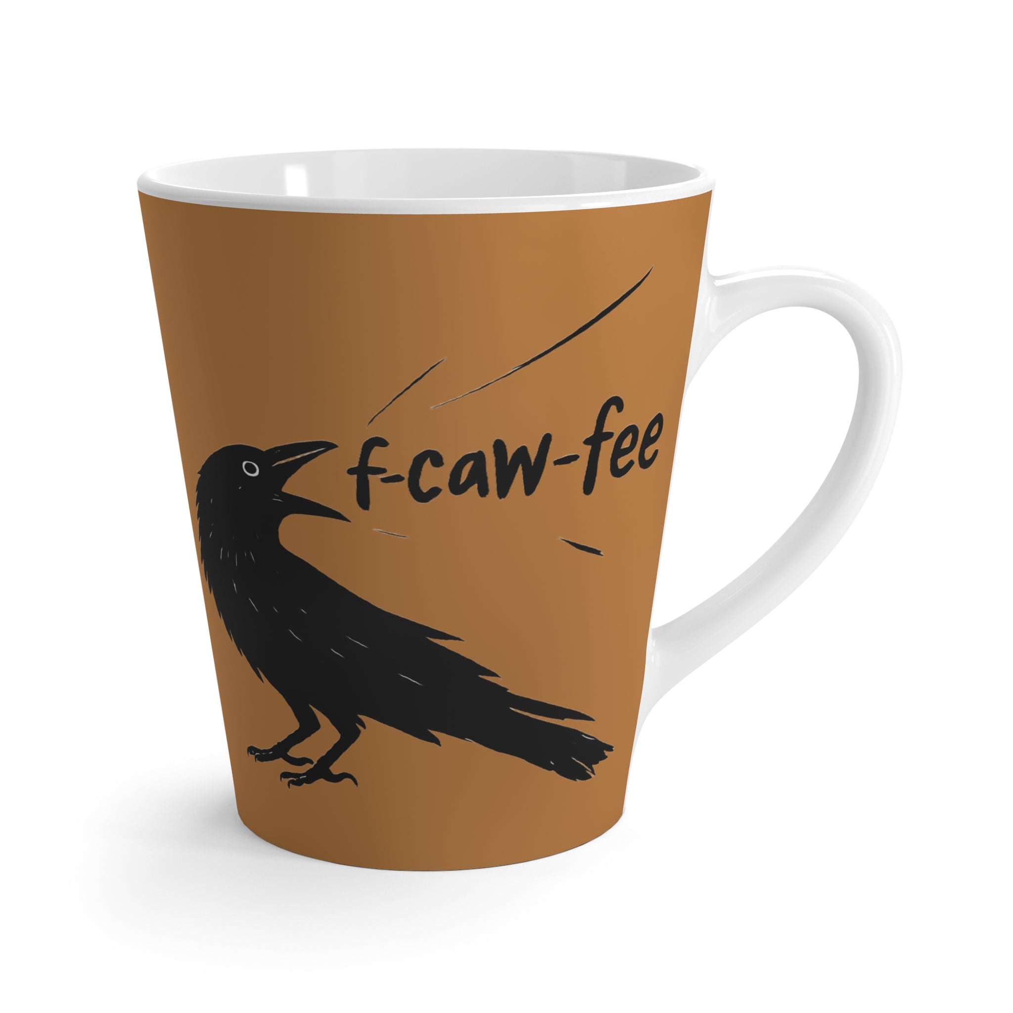 F off! F caw fee! Crow Coffee Whimsical Raven Latte Mug | Unique Coffee Cup, Bird Lovers Gift, Christmas gift, Fun Kitchenware, Quirky Drinkware