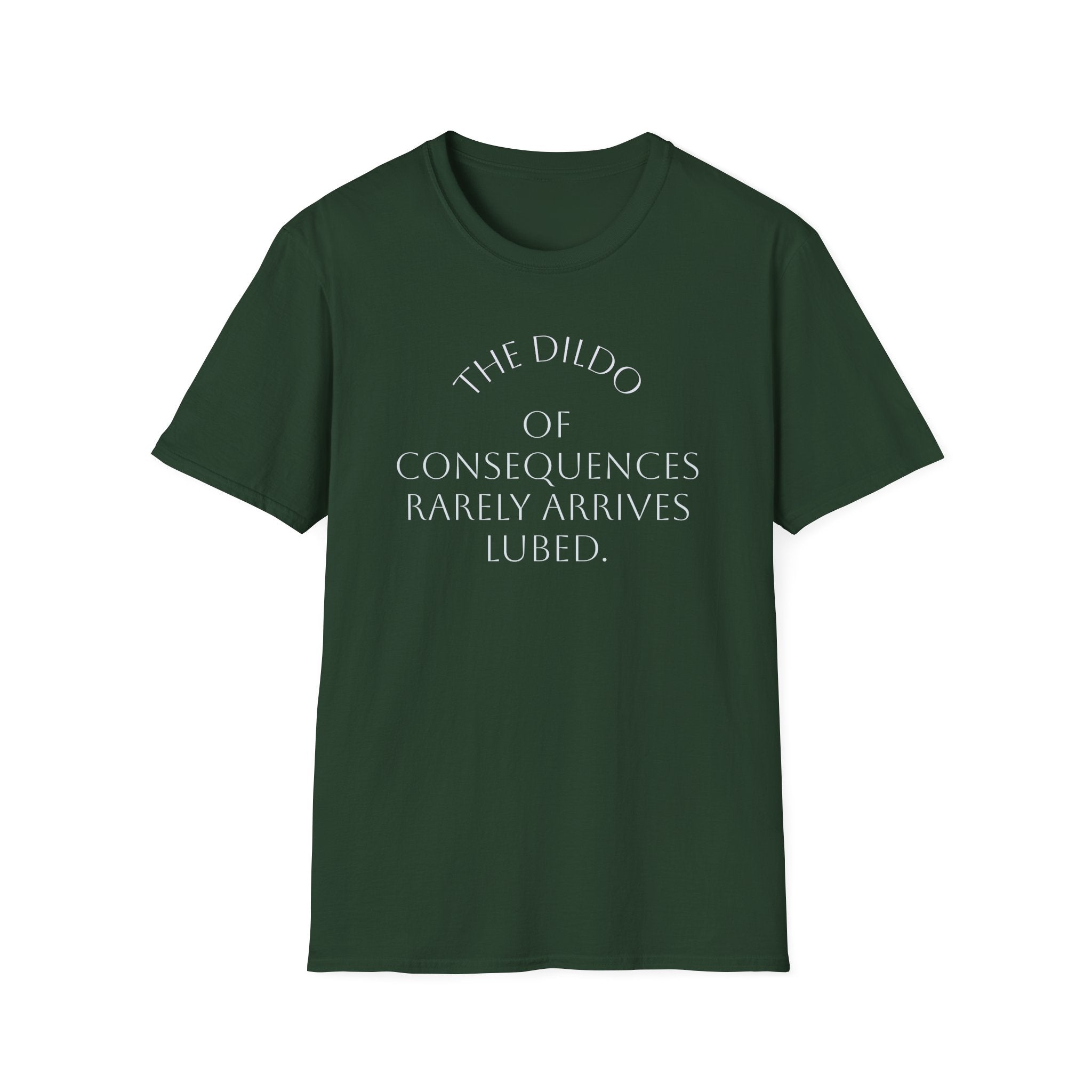 Bad Karma Unisex Softstyle T-Shirt, Humorous Dildo of Consequences Tee, Sarcastic Graphic Shirt, Novelty Gift Apparel, Unisex Tshirt