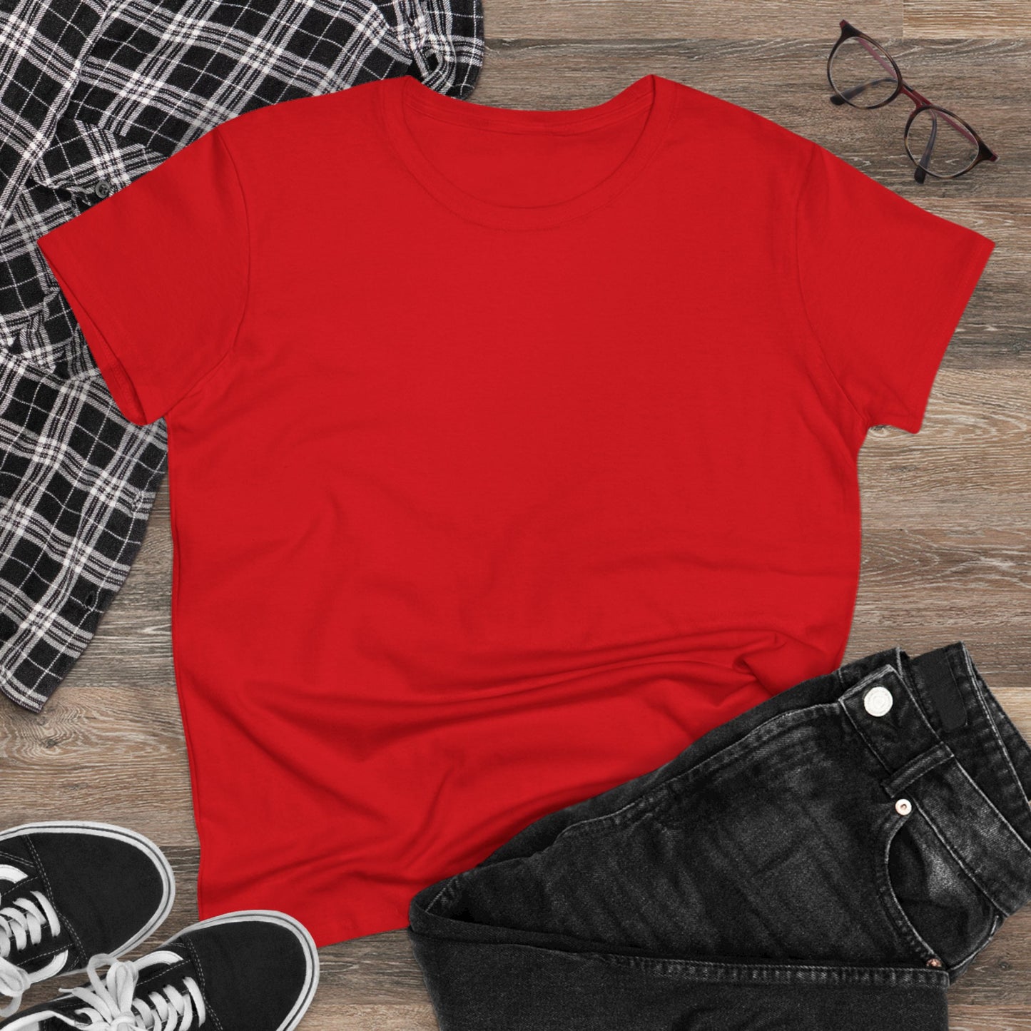 Artistic Goldfish Graphic Women's Midweight Cotton Tee koi On back of tee