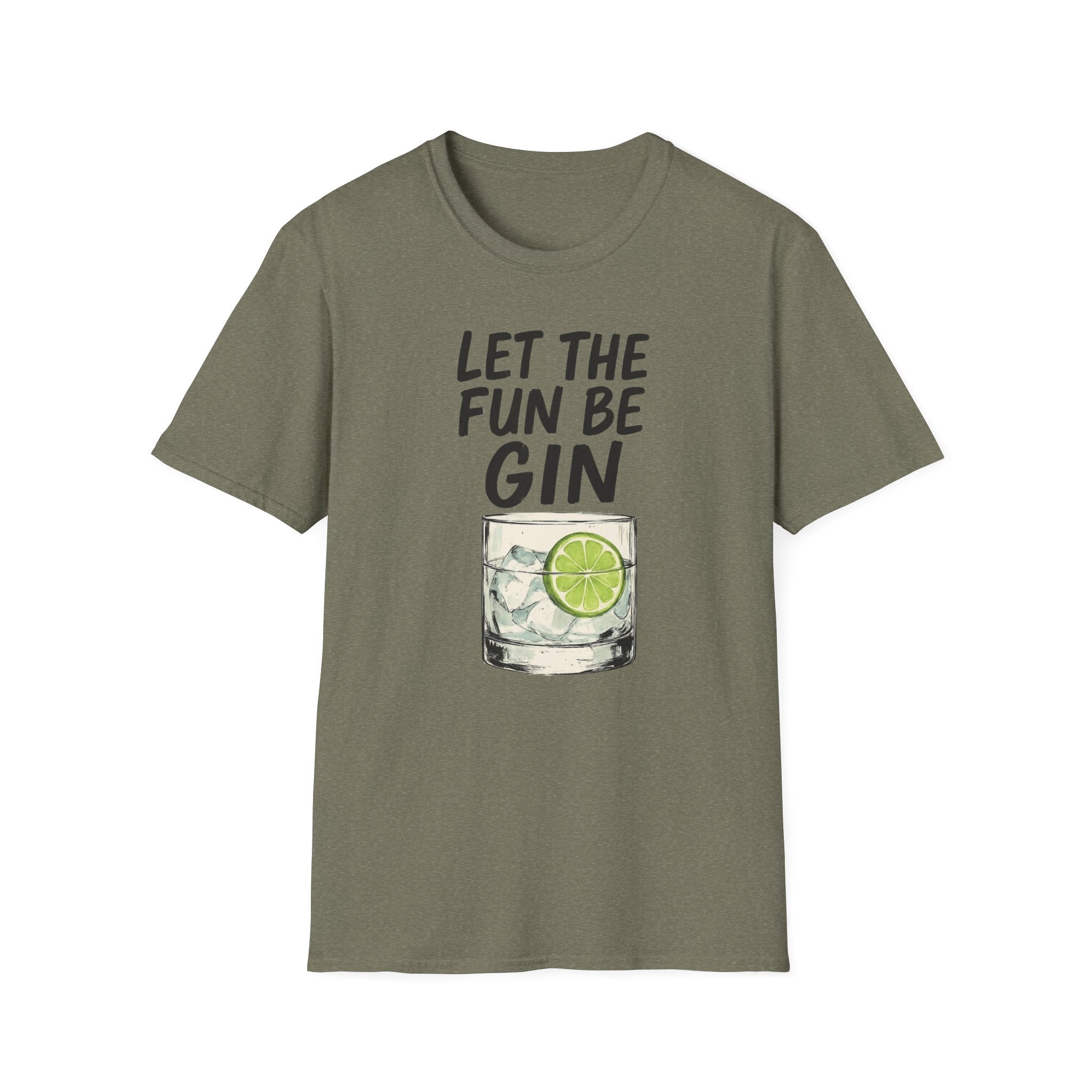 Let the Fun Be Gin Tee, Gin Cocktail Party T-Shirt, Let the Fun Be Gin Tee, Unisex Drinking Shirt, Softstyle Alcohol Top, Mixology Gift