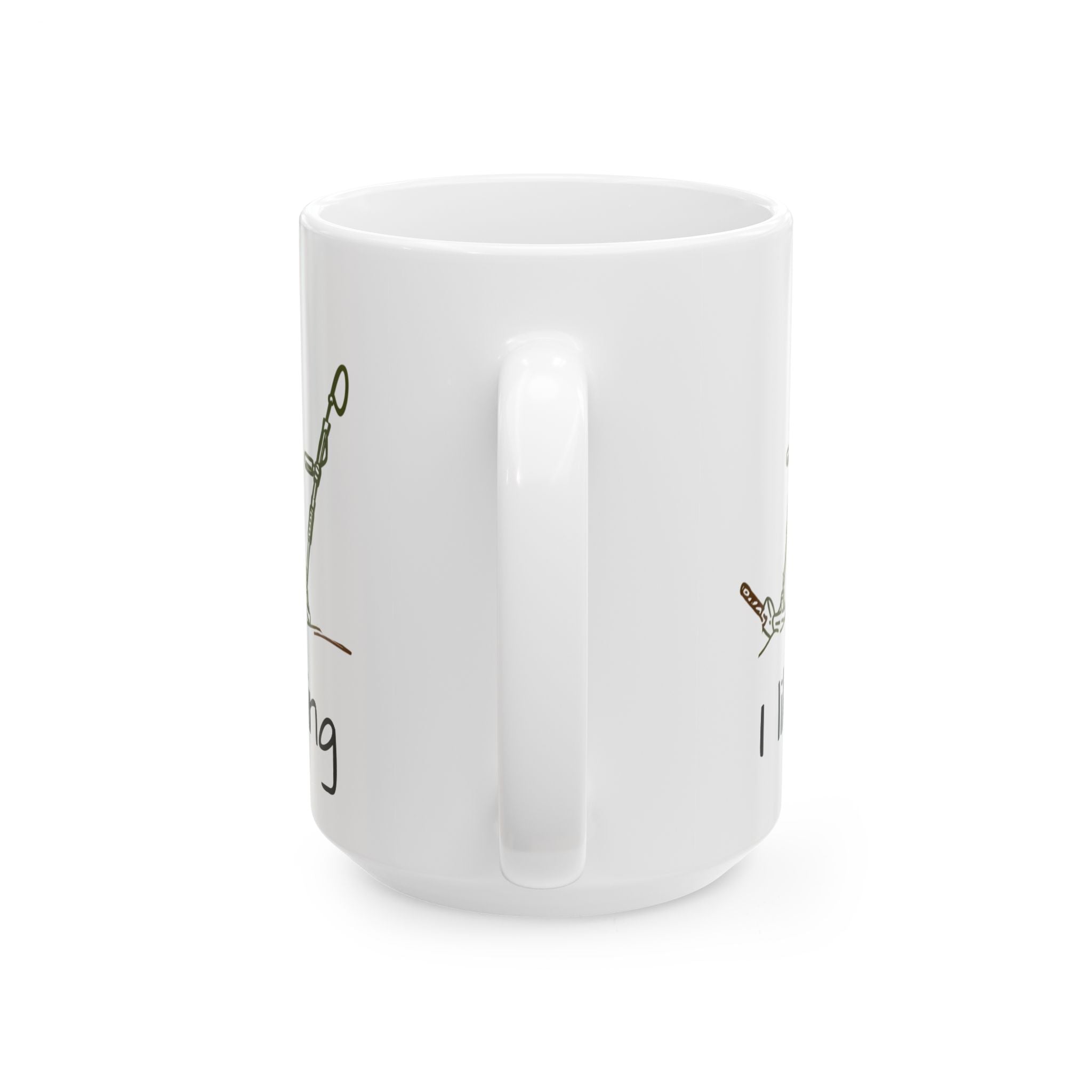 I like to swing my thing Metal Detectorist's Ceramic Mug Perfect Gift for Treasure Hunters, Metal Detecting Enthusiasts, Outdoor Adventures,