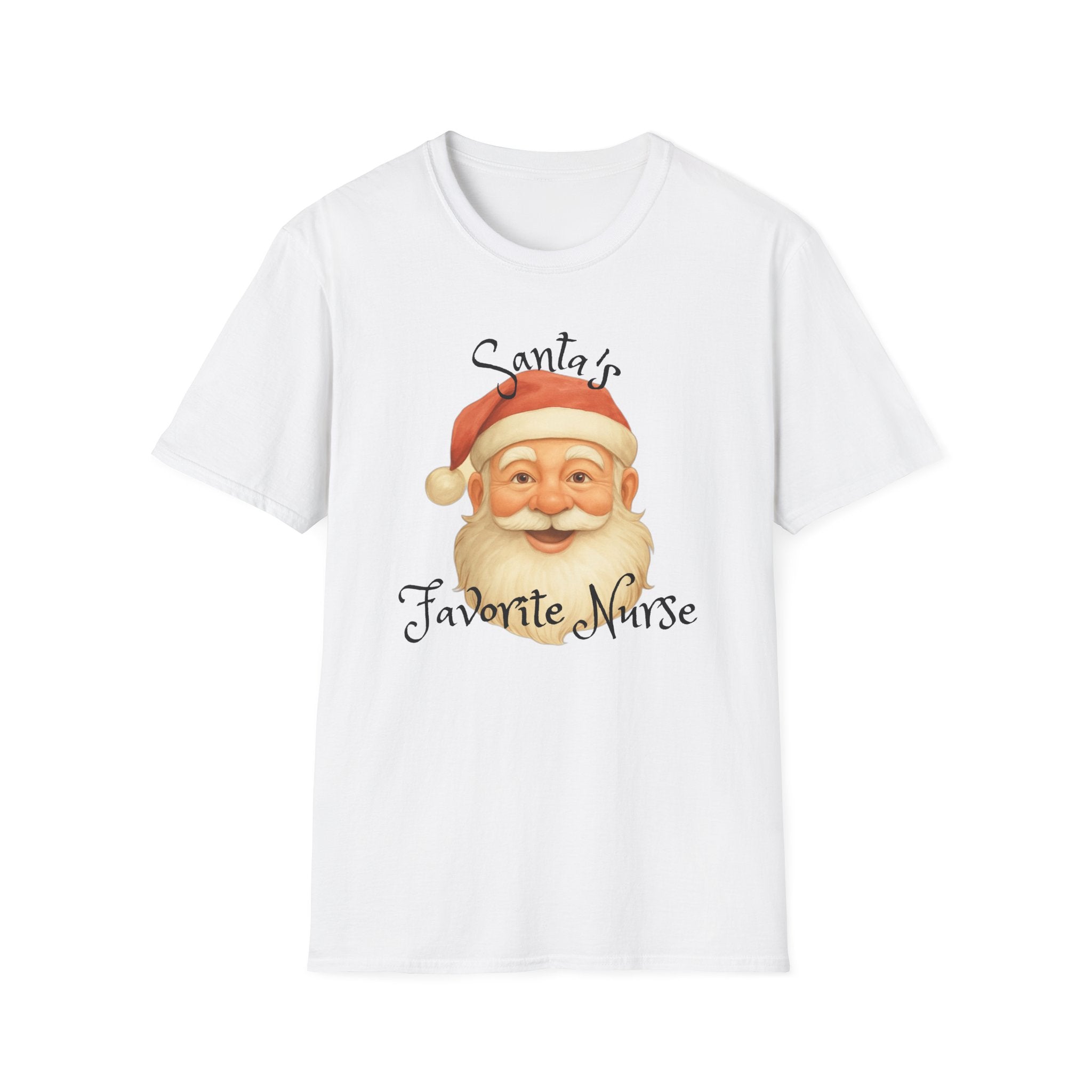 Santa Nurse Christmas T-Shirt, Santa's Favorite Nurse Top, Holiday Gifts for Nurses, Unisex Tee, RN Shirt, Healthcare Worker Apparel
