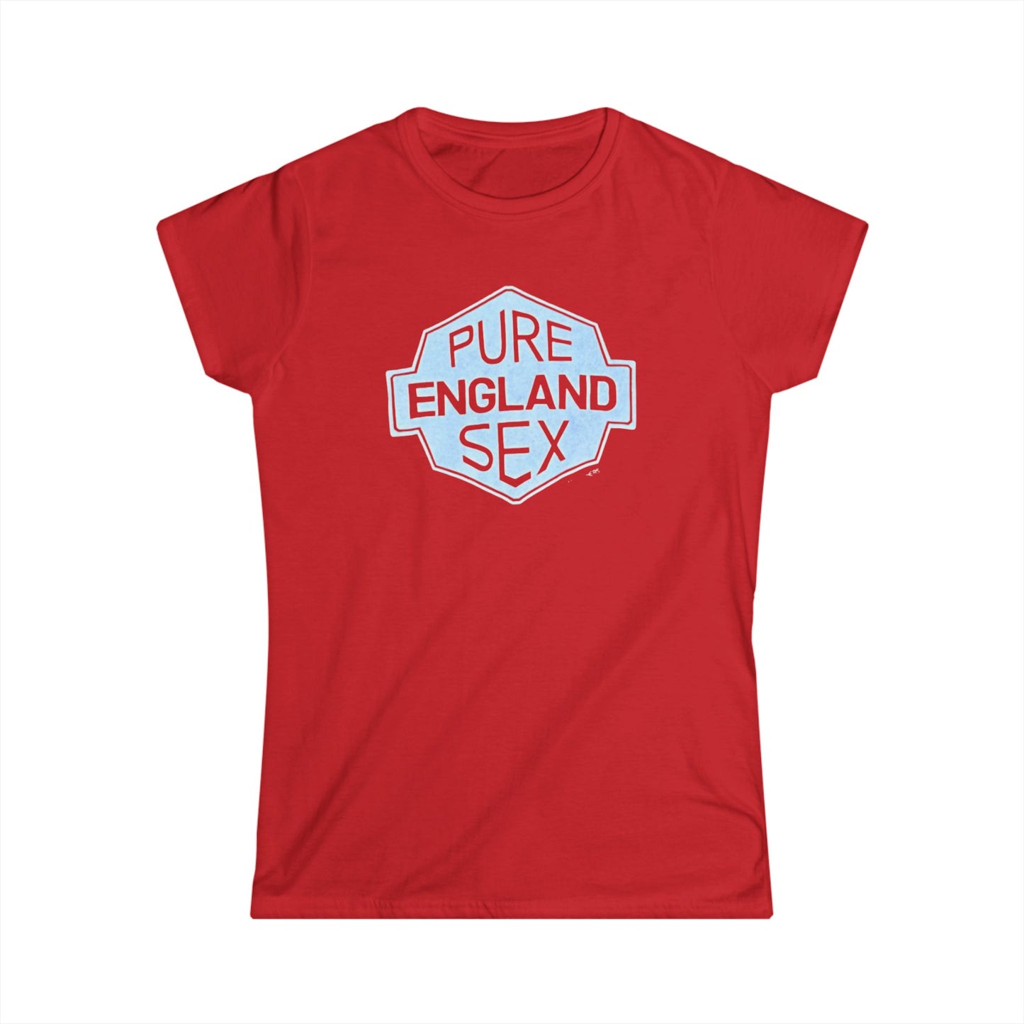 Pure England Sex Tee, Casual Women's Shirt, Funny Graphic Top, Gift for Her, Summer Fashion, Trendy Softstyle Tee white lotus