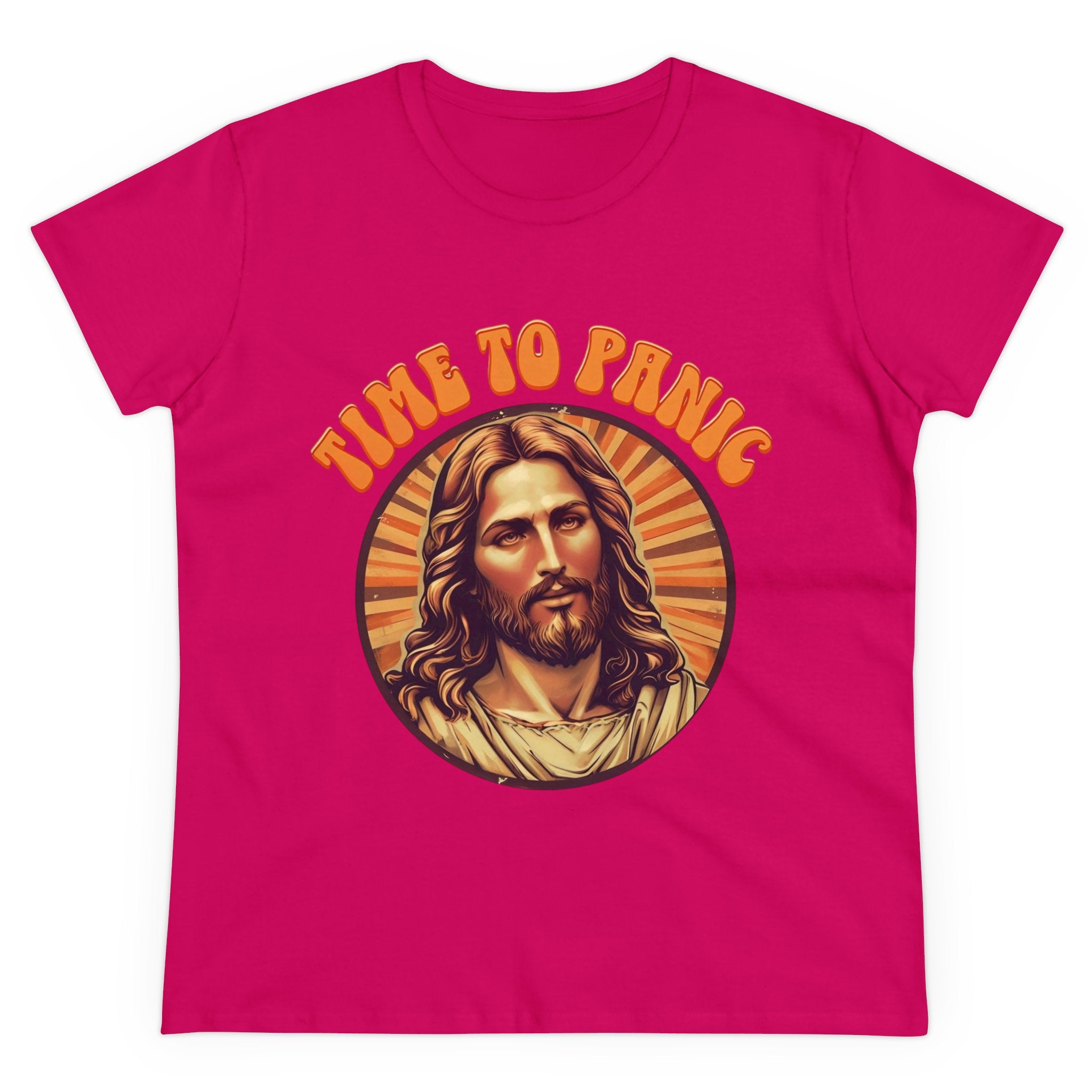 Graphic Tee, Funny Jesus Shirt, Panic Quote Women's T-Shirt, Religious Humor Top, Christian Apparel, Novelty Gift for Her, Midweight Cotton