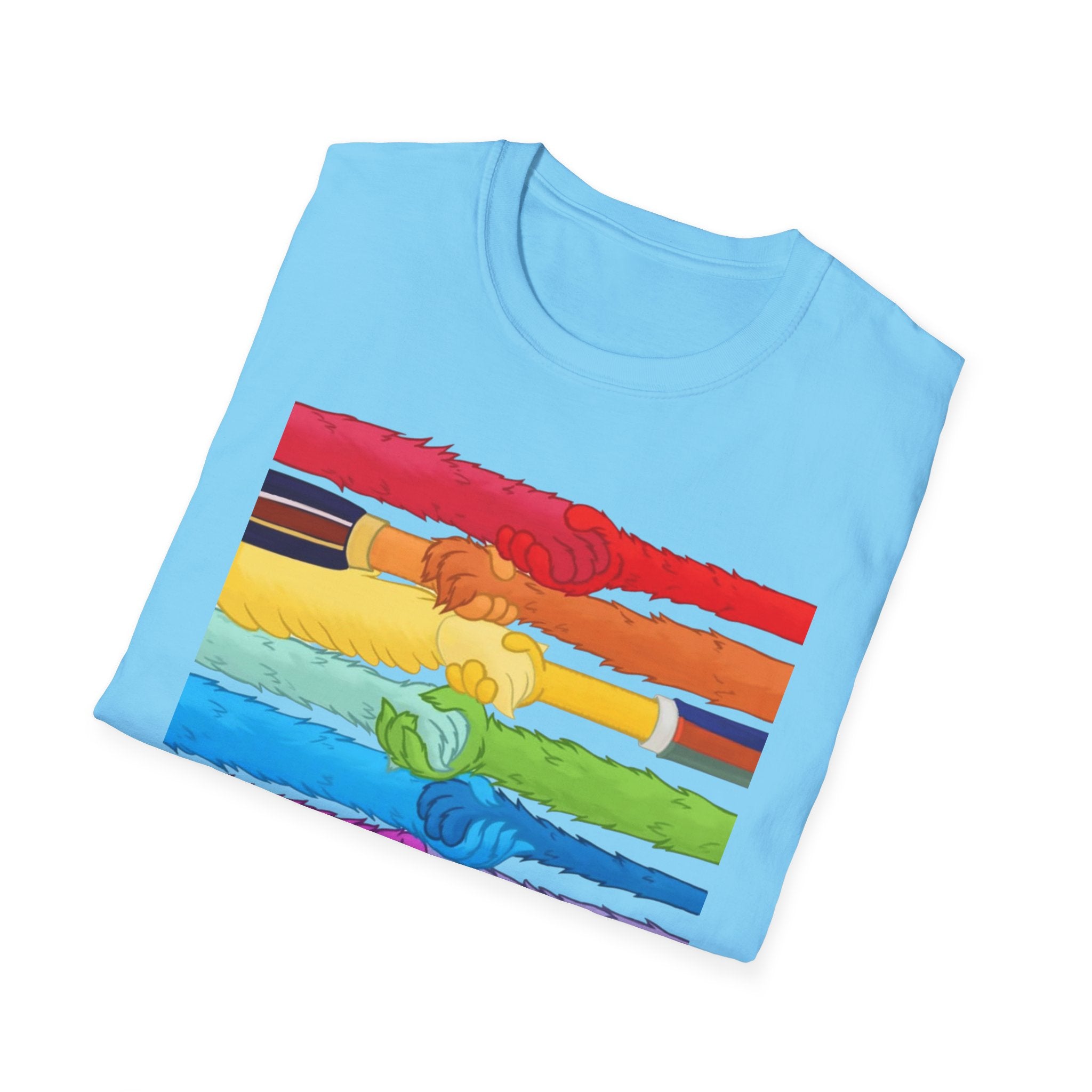 Pride Unity T-Shirt, Unisex Graphic Tee, LGBTQ+ Pride Shirt, Colorful Equality Apparel, Rainbow Friendship Tee, Support & Celebrate