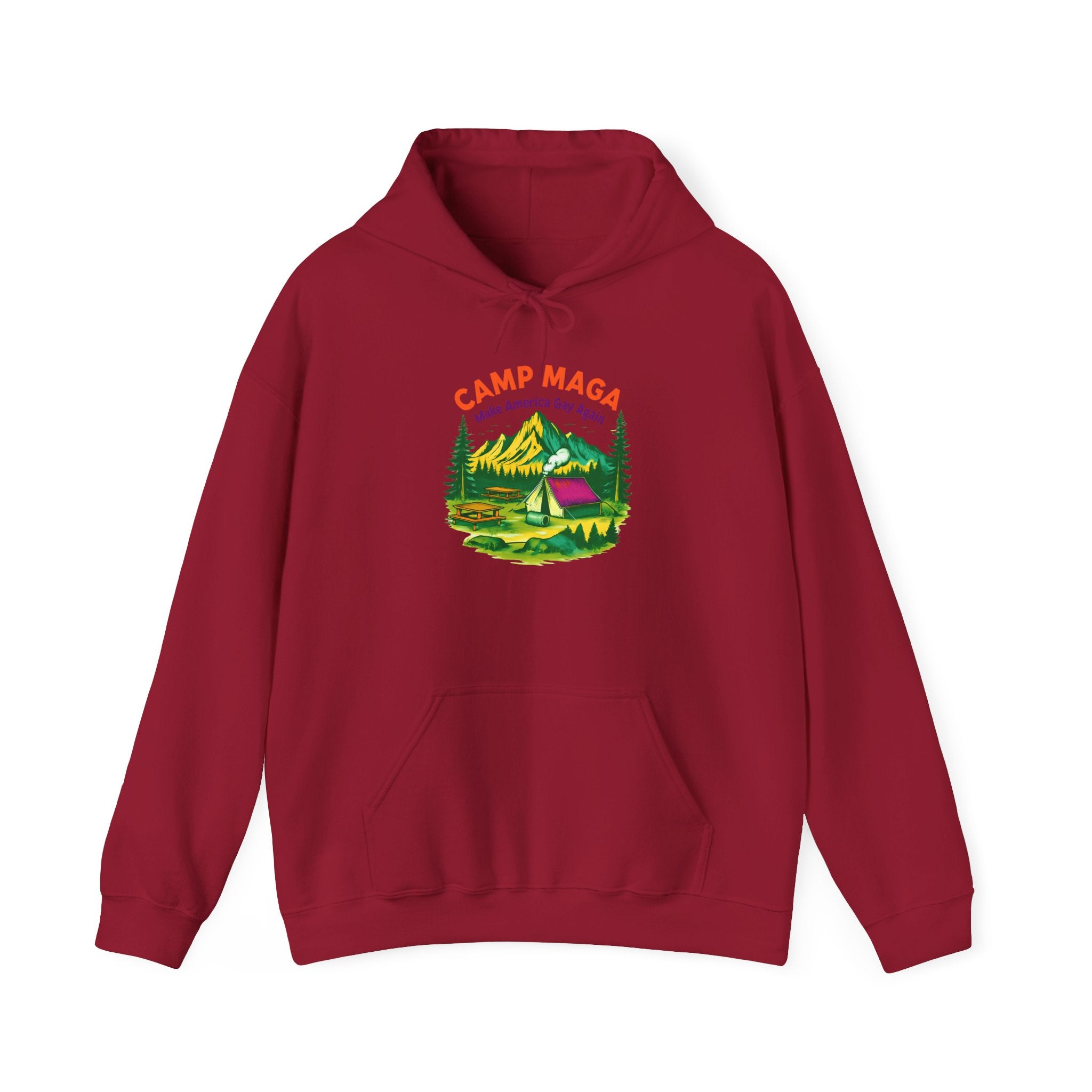 Camp Maga Gay Pride Hoodie, LGBT Rainbow Sweatshirt, P-Town Carnival Unisex Pullover, America Flag Jumper, LGBTQ Summer Camp Gift, Political