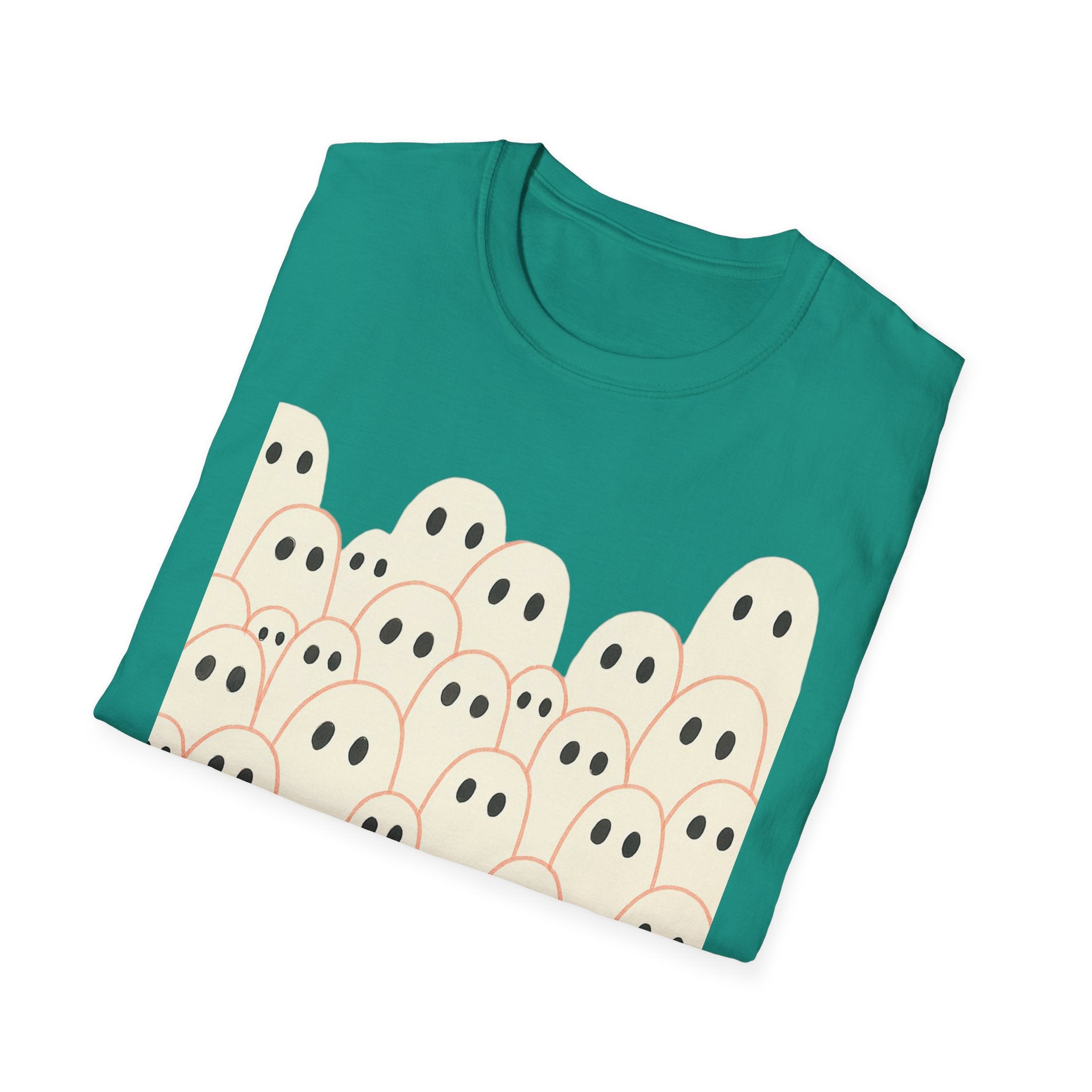 Ghost Spooky Cute Goth Halloween Unisex Softstyle T-Shirt, Halloween Shirt, Ghost Lover Gift, Halloween Costume, Halloween Party Tee, Gothic