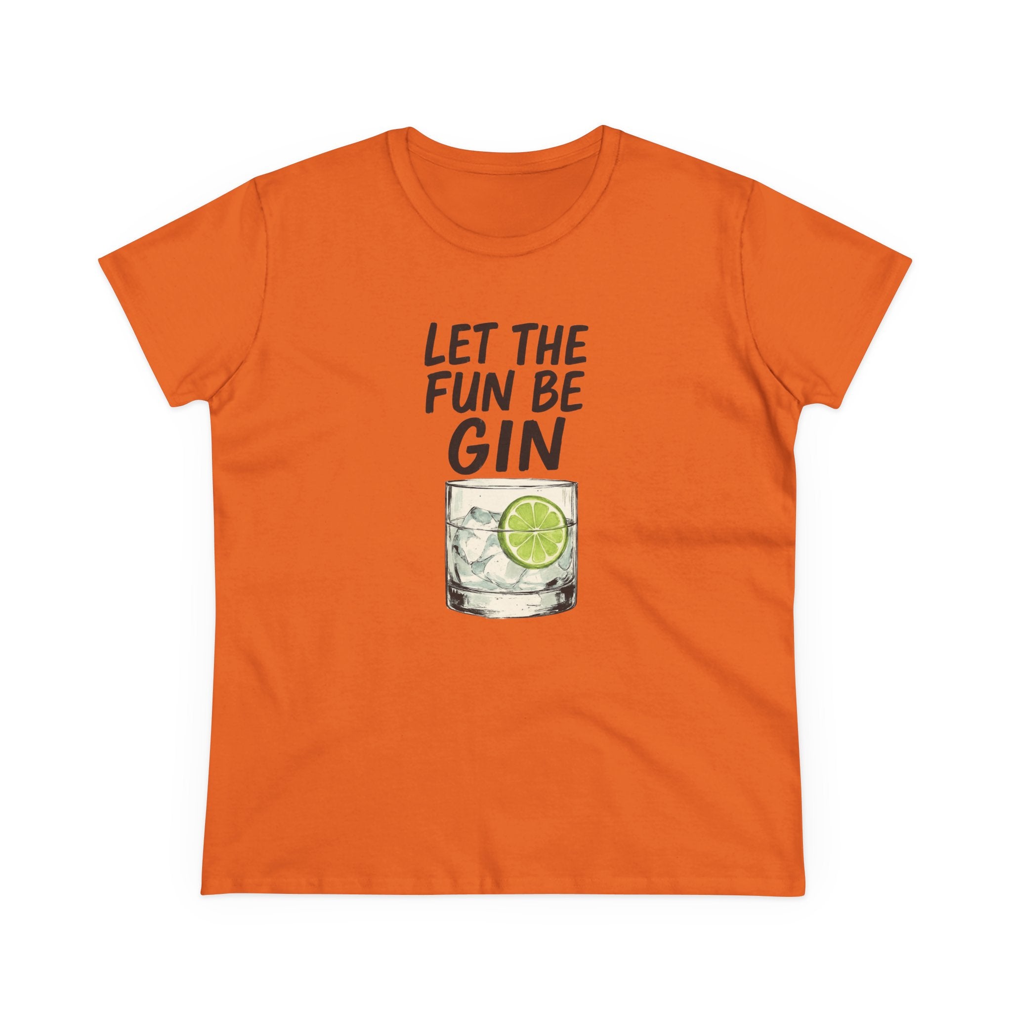 Let the Fun Be Gin Summer Party Cocktail Gift, Womans Tee, Graphic Top, Cotton Shirt, Funny Drinking Tee Gin and Tonic