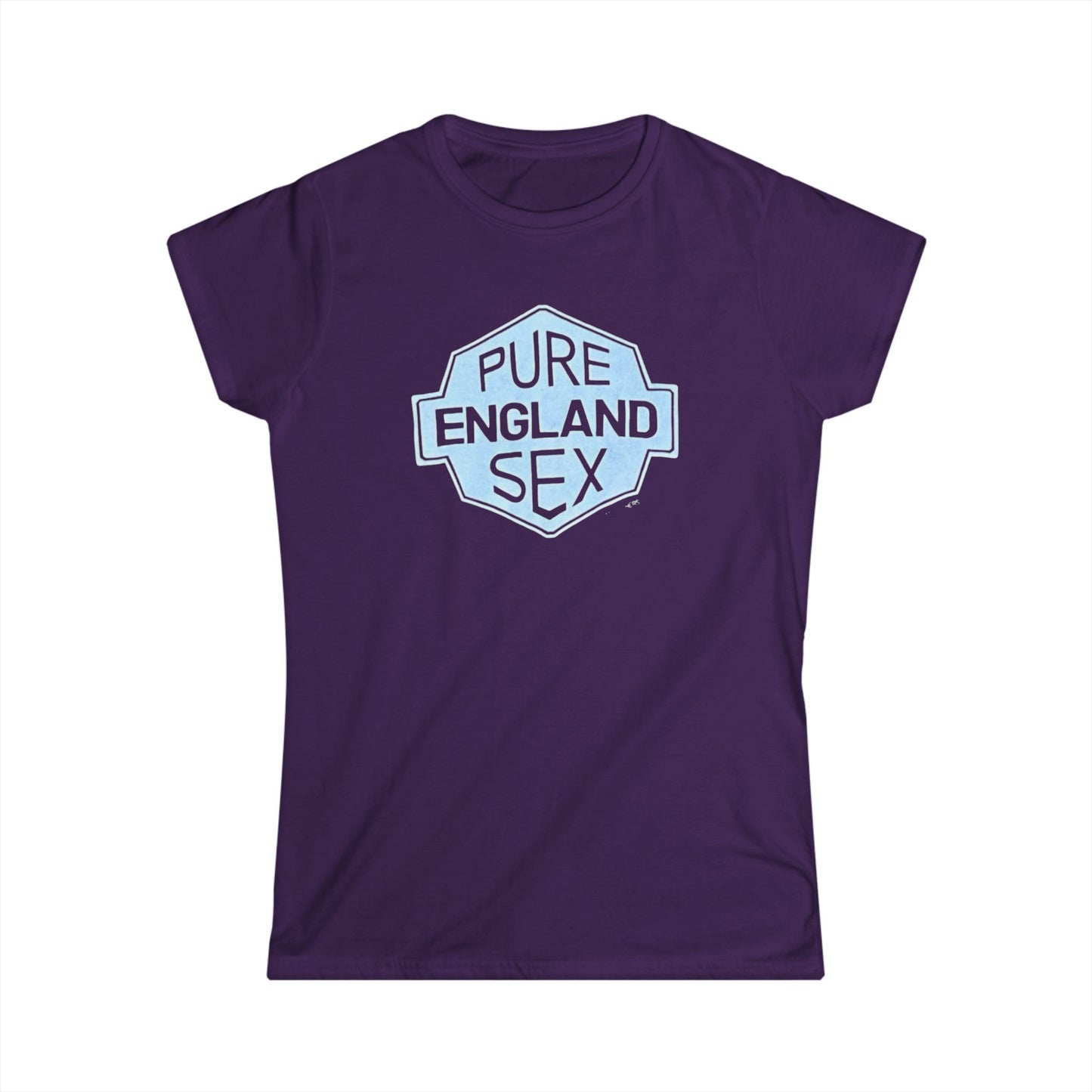 Pure England Sex Tee, Casual Women's Shirt, Funny Graphic Top, Gift for Her, Summer Fashion, Trendy Softstyle Tee white lotus