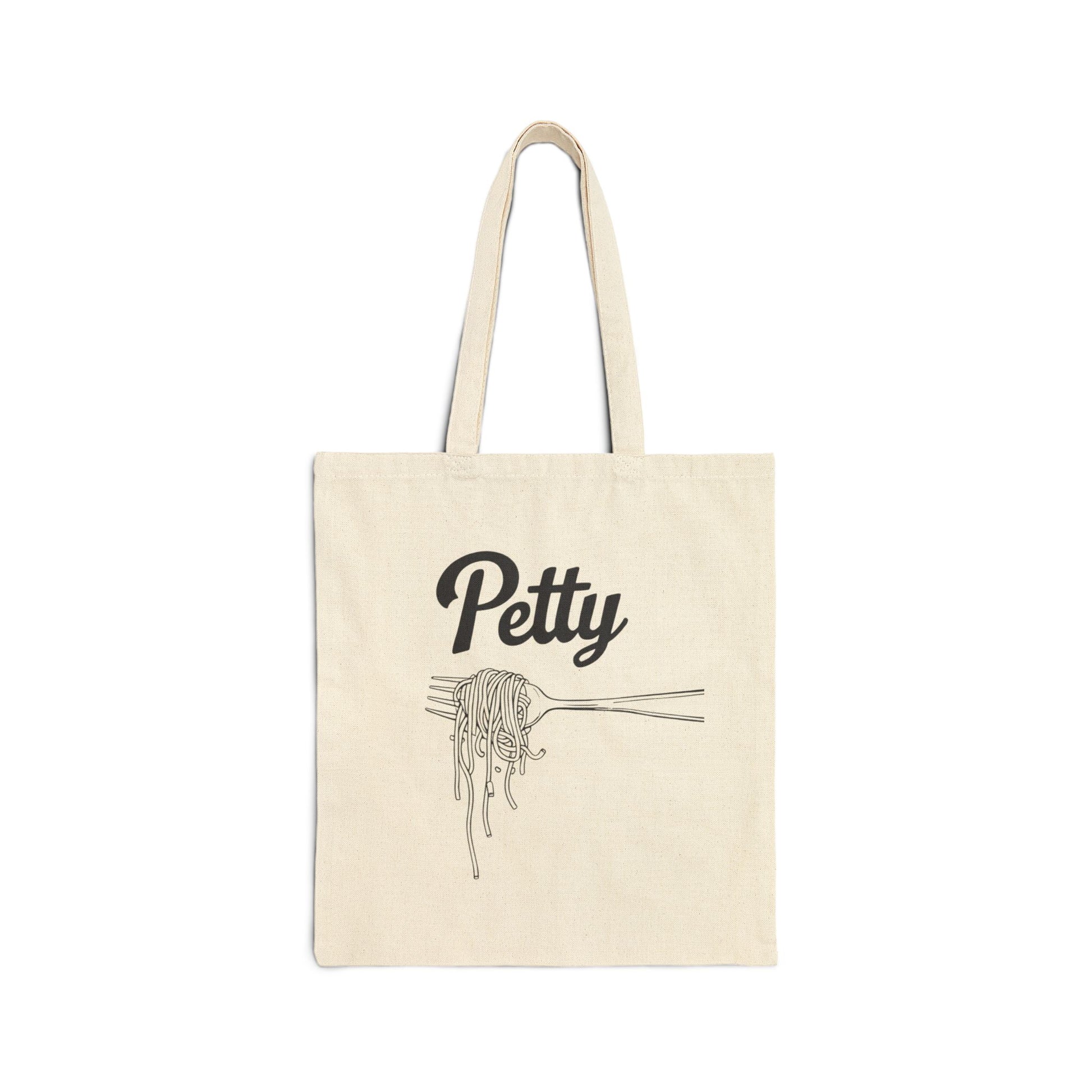 Petty spaghetti Cotton Canvas Tote Bag | Funny Grocery Bag, Shopping Tote, Eco-Friendly Bag, Gift for Food Lovers, Casual Everyday Bag