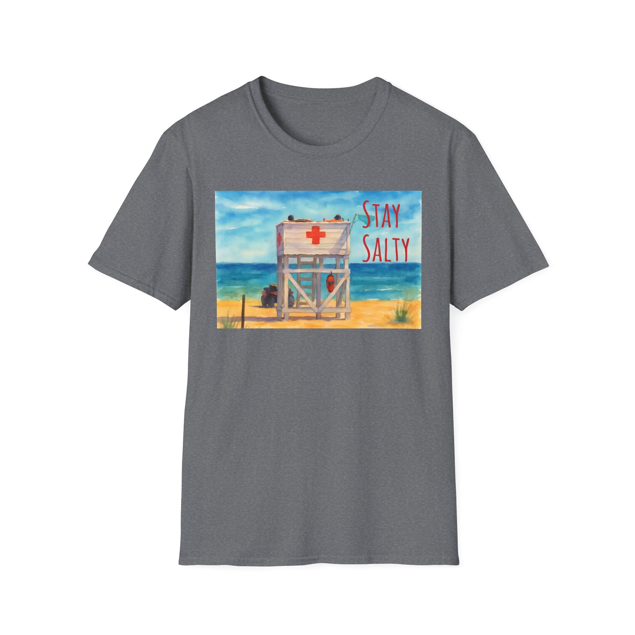 Stay Salty Ocean Vibes Unisex T-Shirt, Stay Salty Lifeguard Stand Beach Sunshine , Gift for Beach Lovers, Summer Tee, Coastal Theme Top,