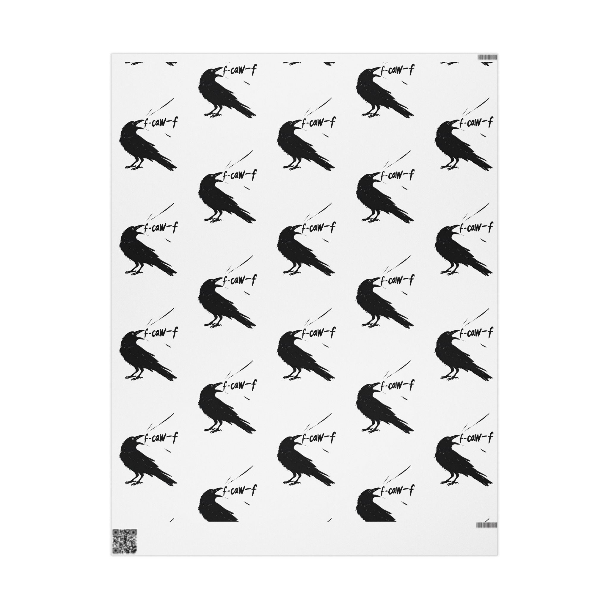 F-Caw-F. F*ck Off! Crow Wrapping Paper funny, sarcastic, crow, lover, edgy, wrapping, and gift paper