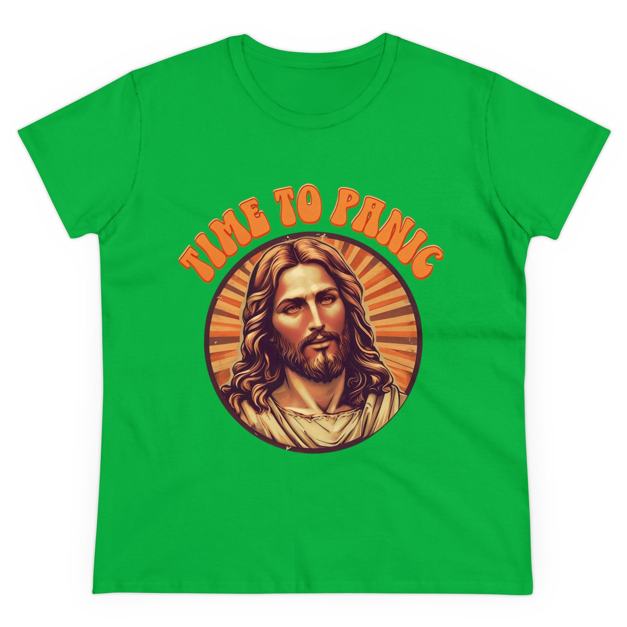 Graphic Tee, Funny Jesus Shirt, Panic Quote Women's T-Shirt, Religious Humor Top, Christian Apparel, Novelty Gift for Her, Midweight Cotton
