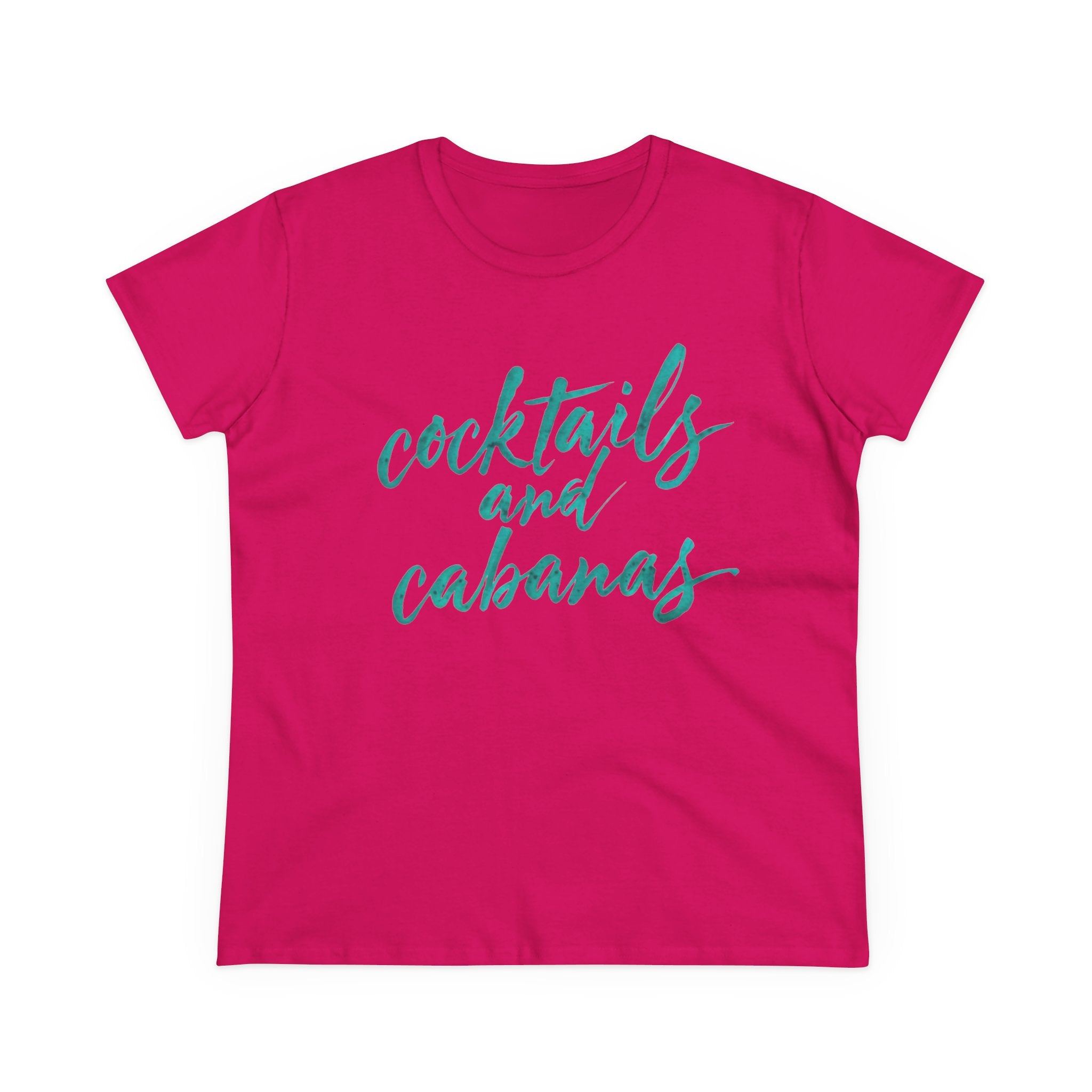 Cocktails and Cabanas Tee - Women's Midweight Cotton Shirt, Beachwear, Summer Top, Vacation Outfit, Casual Wear, Gift for Her, Pool