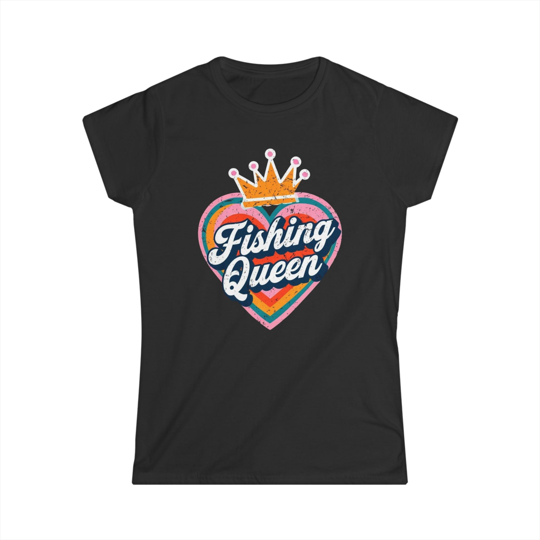 Fishing Queen Softstyle Tee - Perfect for Fishing Enthusiasts, Summer Vacation, Gifts for Her, Outdoor Adventures, Women's T-Shirt