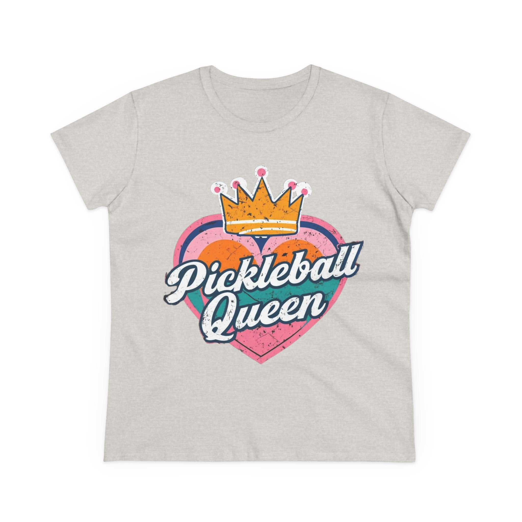 Pickleball Queen Cotton Tee - Perfect for Sports Lovers, Gifts for Her, Summer Fun, Activewear, Casual Style crown paddle queen