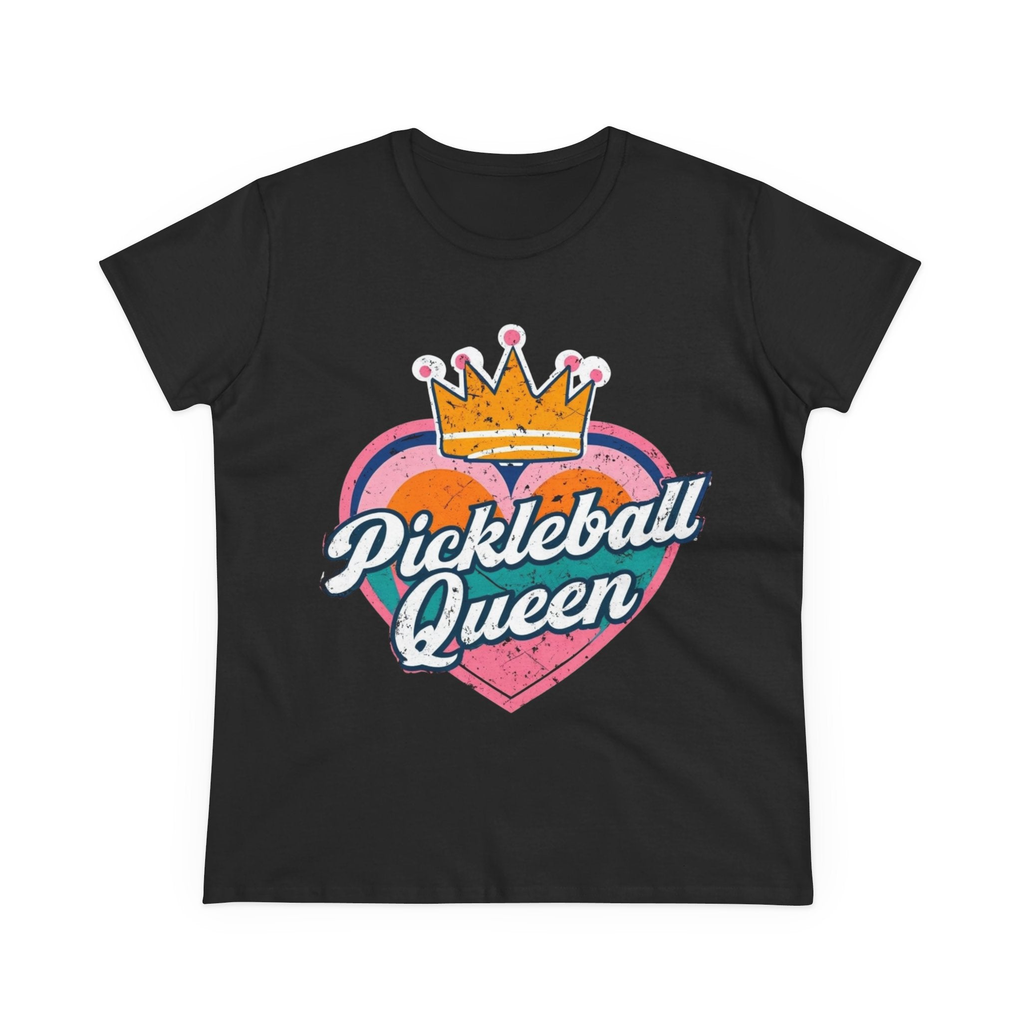 Pickleball Queen Cotton Tee - Perfect for Sports Lovers, Gifts for Her, Summer Fun, Activewear, Casual Style crown paddle queen