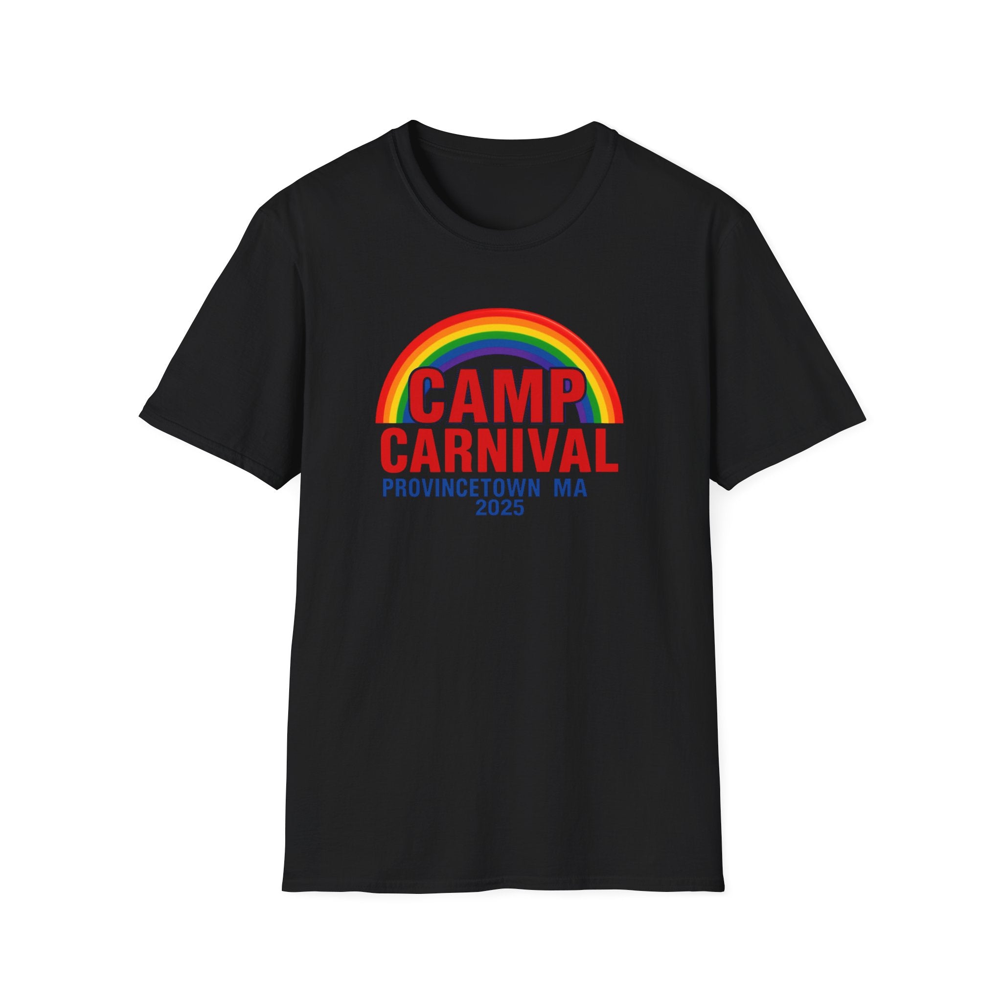 Rainbow Camp Carnival Ptown Unisex T-Shirt, LGBTQ+ Pride Apparel, Summer Festival Top, Gift for Camp Lovers, 2025 Event Shirt