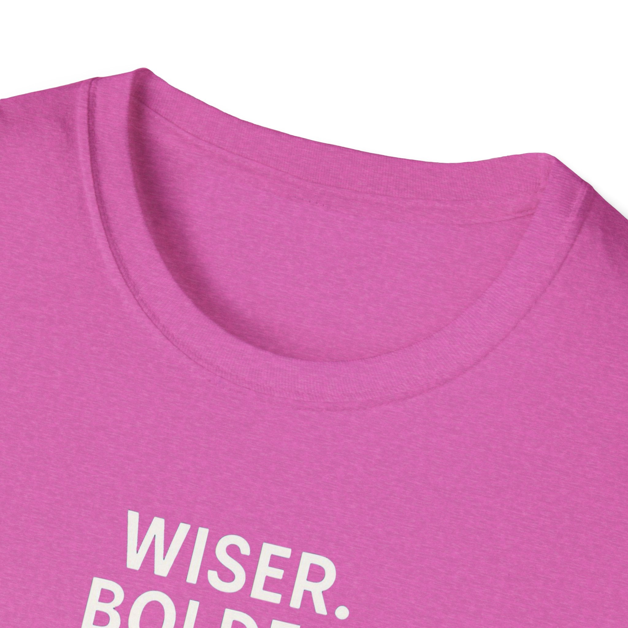 Menopause Transformation Unisex Softstyle T-Shirt, Wiser Bolder Hotter Literally, Hot Flash Tee, Gift for Women, Funny Menopausal Shirt