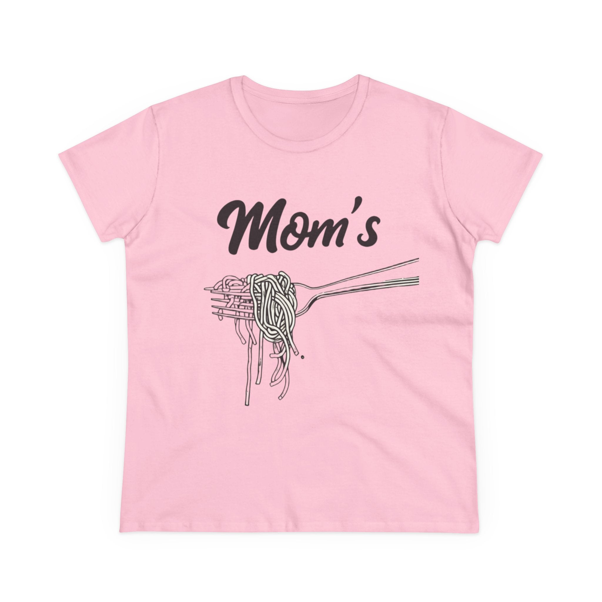 Mom's Spaghetti Tee - Women's Midweight Cotton T-Shirt, Gift for Mother's Day, Foodie Shirt, Casual Wear, Cozy Top