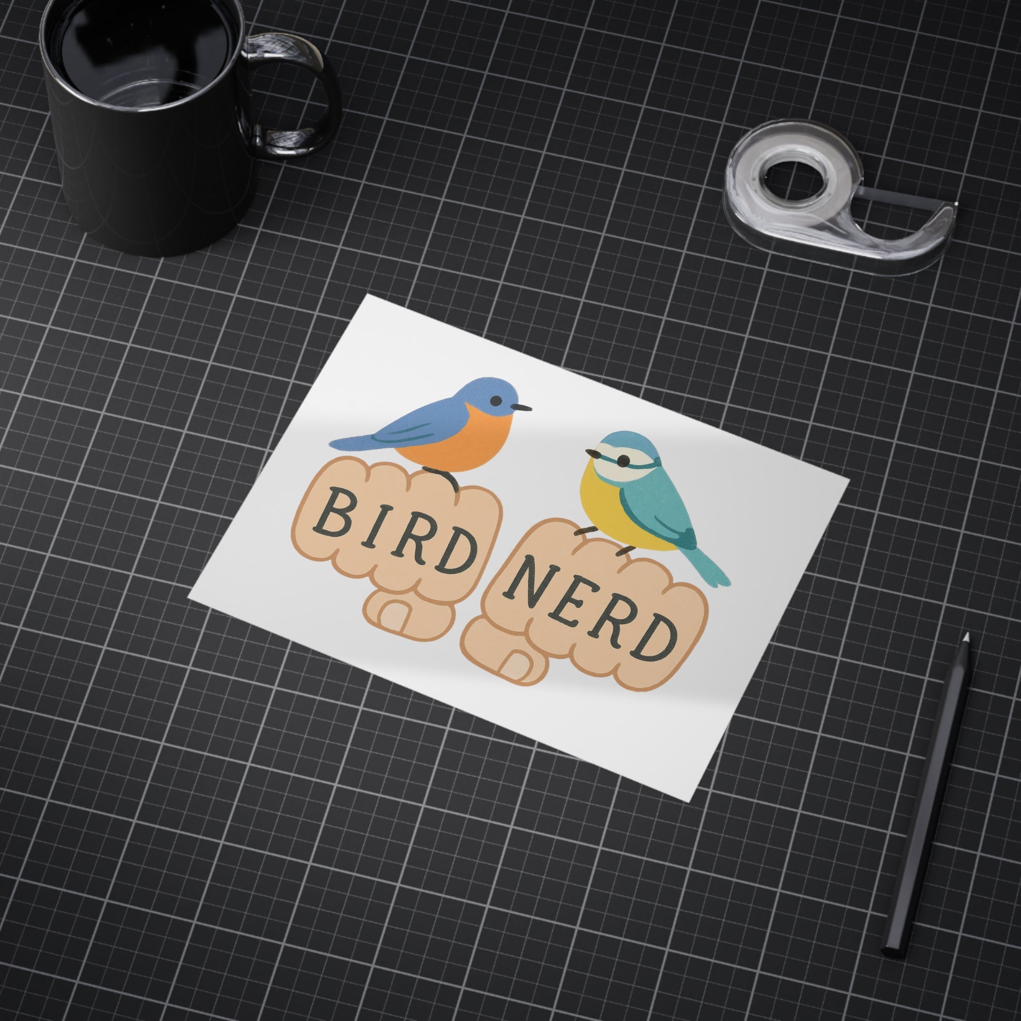 Bird Nerd Unframed Prints, Nature Lover Artwork, Bird Decor, Gift for Birdwatchers, Cute Wall Art for Home Birding gift knuckle, tattoos