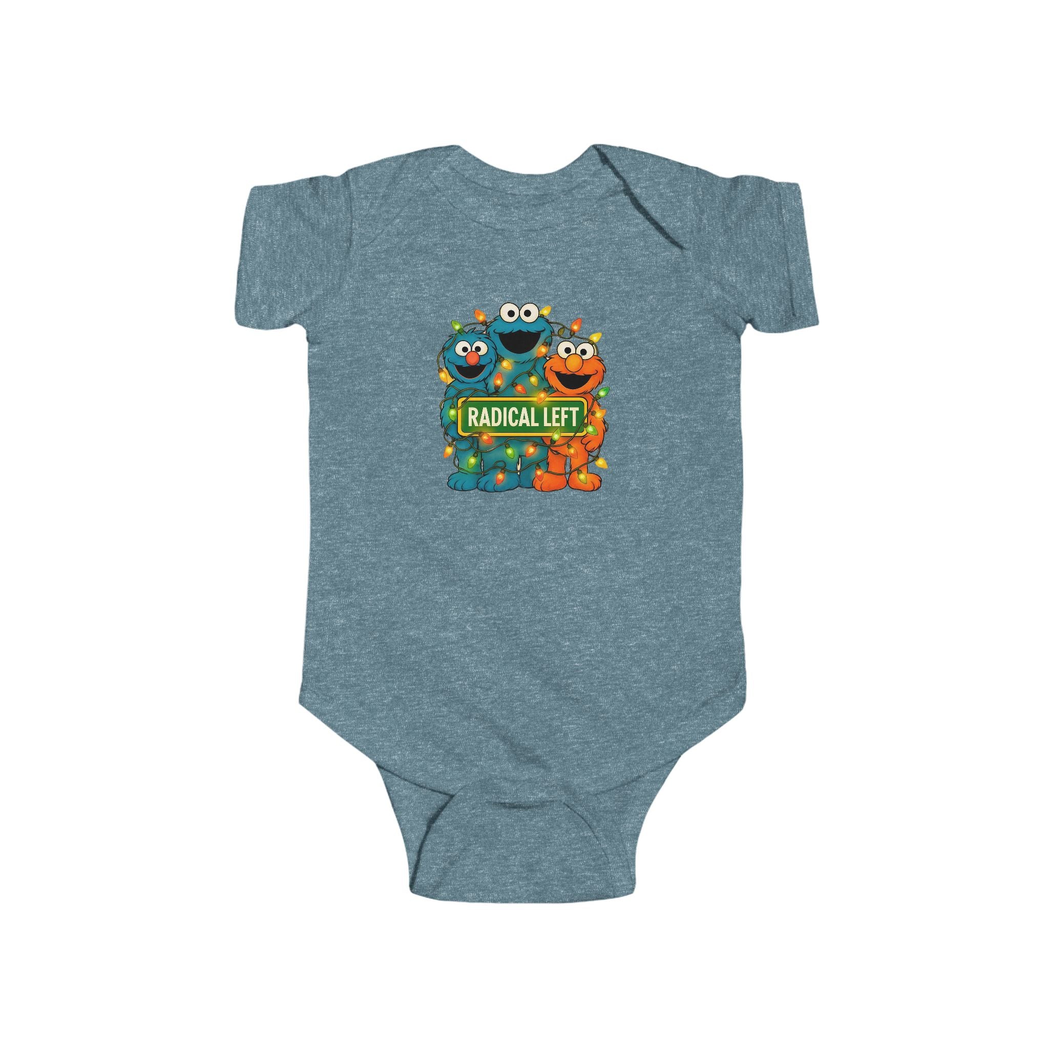 Radical Left Funny Infant Bodysuit, Anti-Trump Baby Gift, Social Justice Christmas Onesie, Kindness and Diversity Political Humor,
