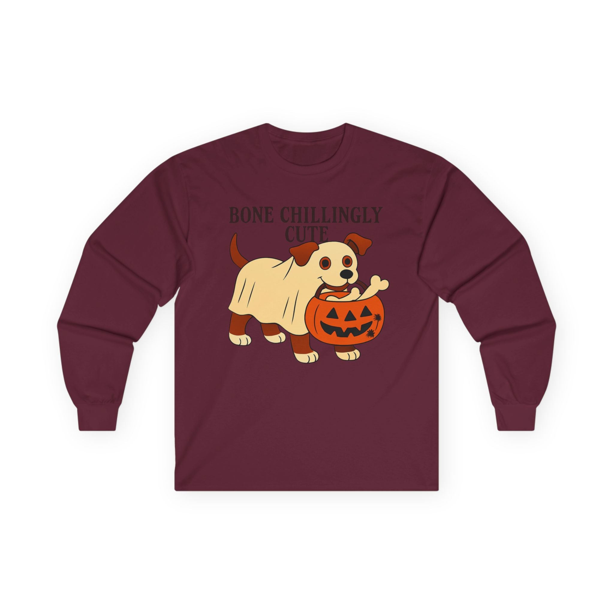 Halloween Dog Costume Tee, Spooky Dog Lover Shirt, Trick-or-Treating Long Sleeve Top, Bone Chilling Cute Unisex Shirt, Halloween Tee, Dog