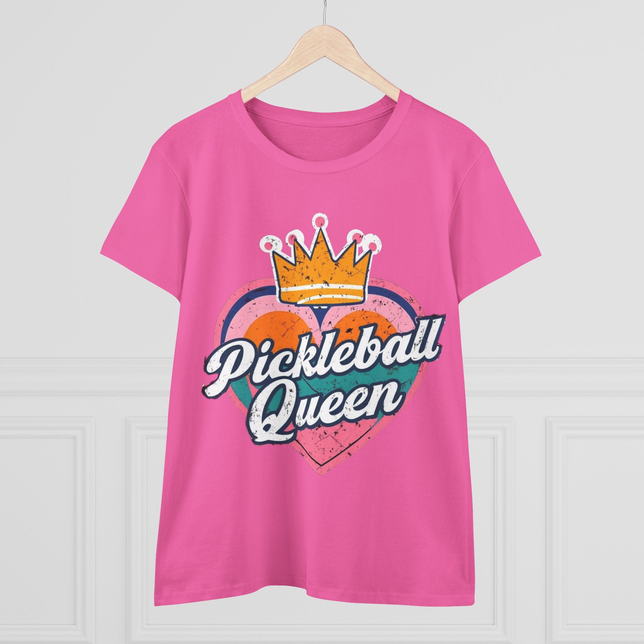 Pickleball Queen Cotton Tee - Perfect for Sports Lovers, Gifts for Her, Summer Fun, Activewear, Casual Style crown paddle queen