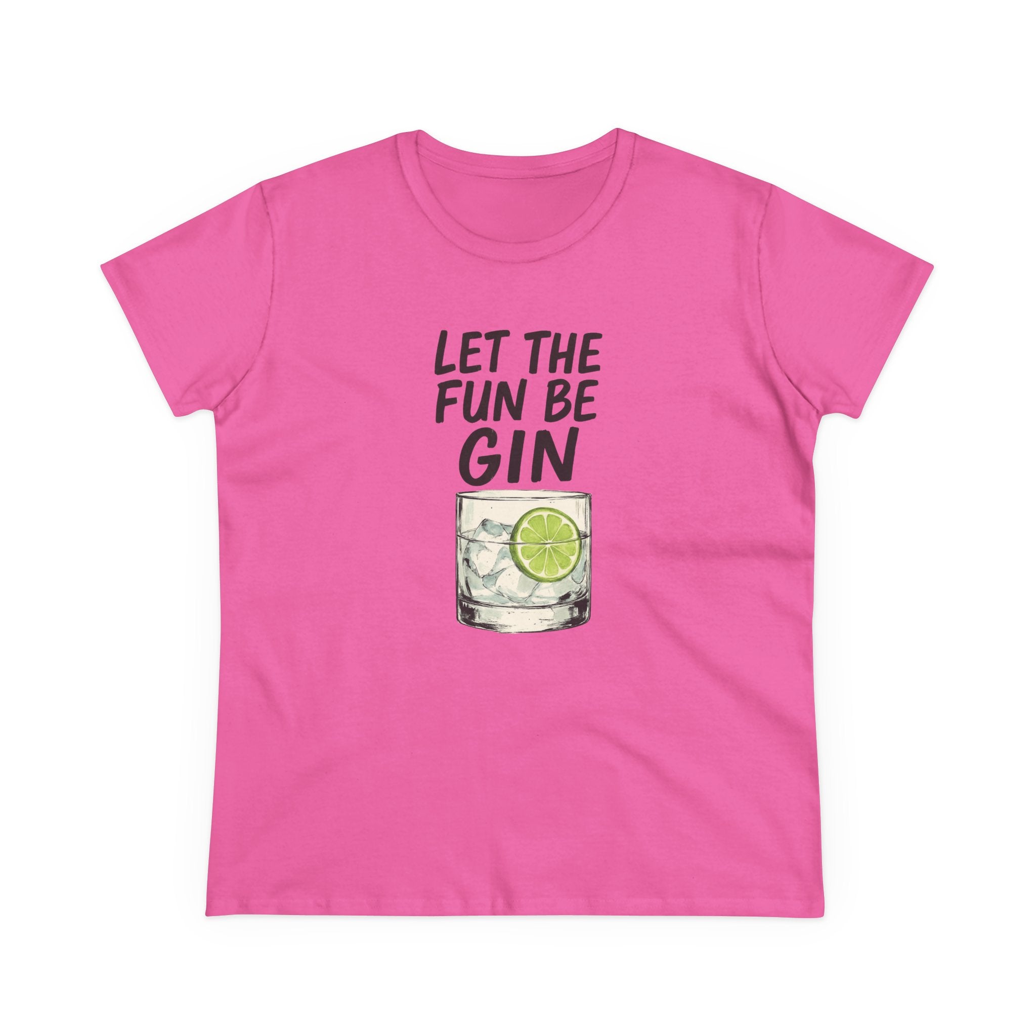 Let the Fun Be Gin Summer Party Cocktail Gift, Womans Tee, Graphic Top, Cotton Shirt, Funny Drinking Tee Gin and Tonic
