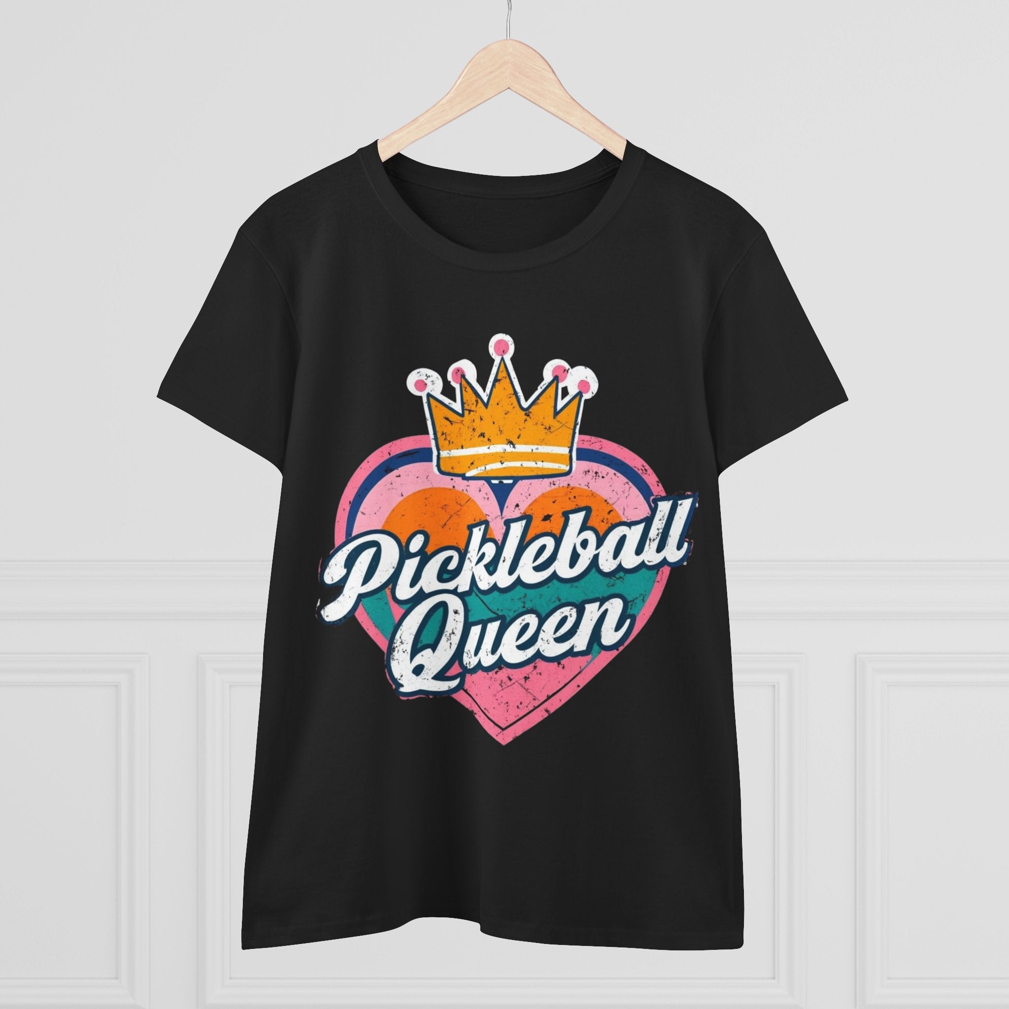 Pickleball Queen Cotton Tee - Perfect for Sports Lovers, Gifts for Her, Summer Fun, Activewear, Casual Style crown paddle queen